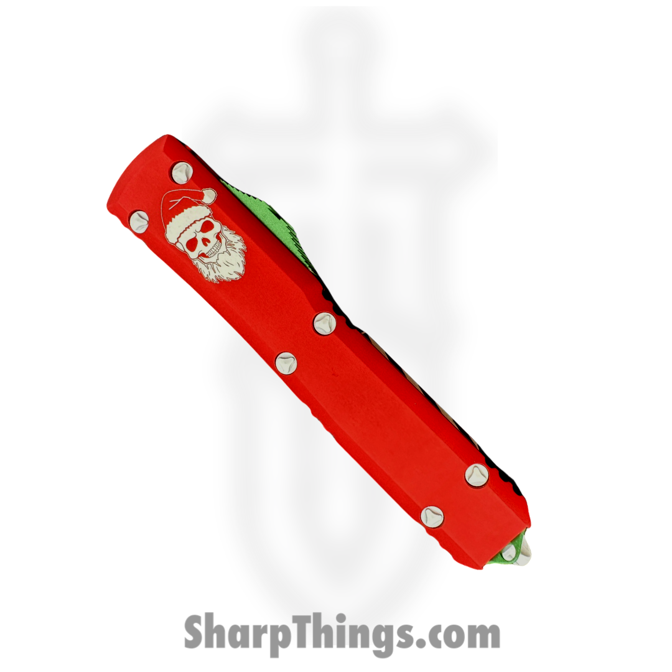 Microtech - 122-1CMAS - Ultratech Candycane - OTF Auto - 122-1CMAS Ultratech Candycane OTF Auto - 6061-T6 Aliminum - Red/Green/White - Image 3