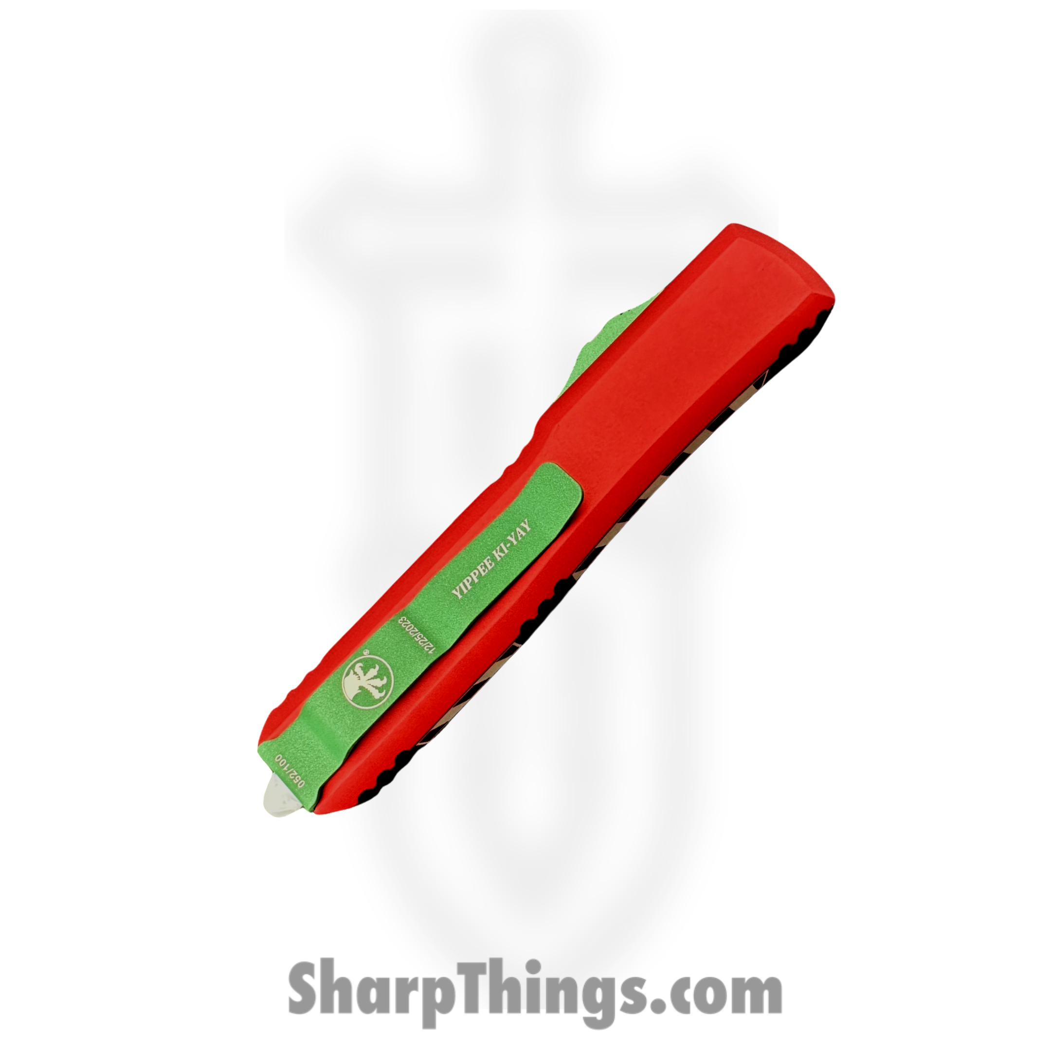 Microtech - 122-1CMAS - Ultratech Candycane - OTF Auto - 122-1CMAS Ultratech Candycane OTF Auto - 6061-T6 Aliminum - Red/Green/White - Image 4