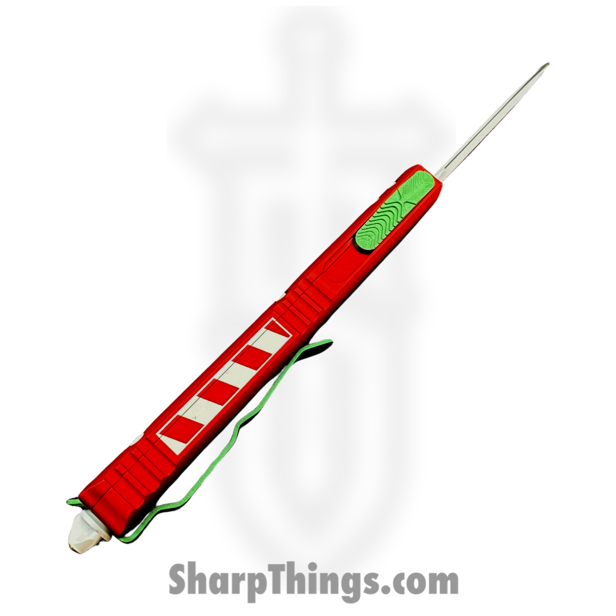 Microtech - 122-1CMAS - Ultratech Candycane - OTF Auto - 122-1CMAS Ultratech Candycane OTF Auto - 6061-T6 Aliminum - Red/Green/White - Image 5