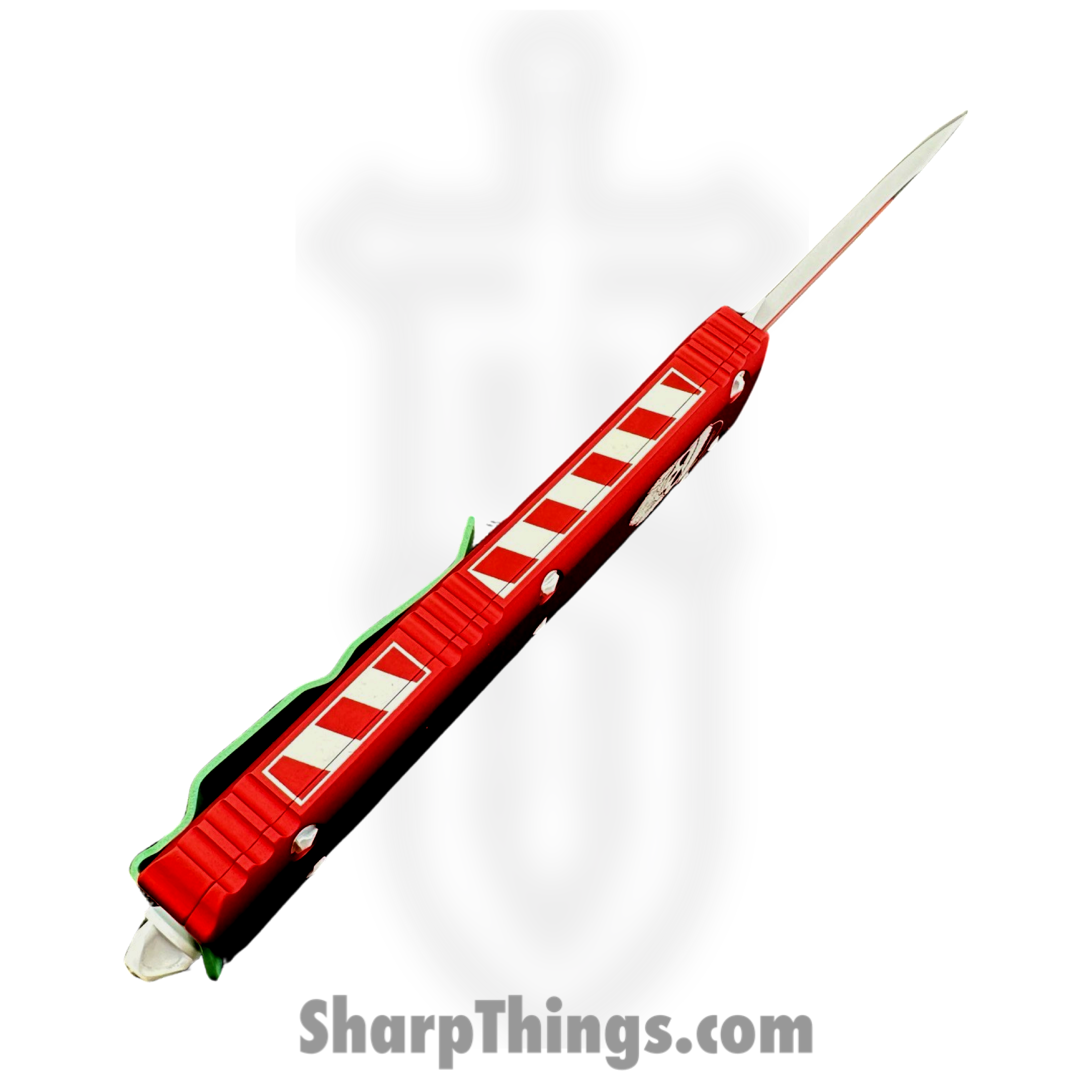 Microtech - 122-1CMAS - Ultratech Candycane - OTF Auto - 122-1CMAS Ultratech Candycane OTF Auto - 6061-T6 Aliminum - Red/Green/White - Image 6