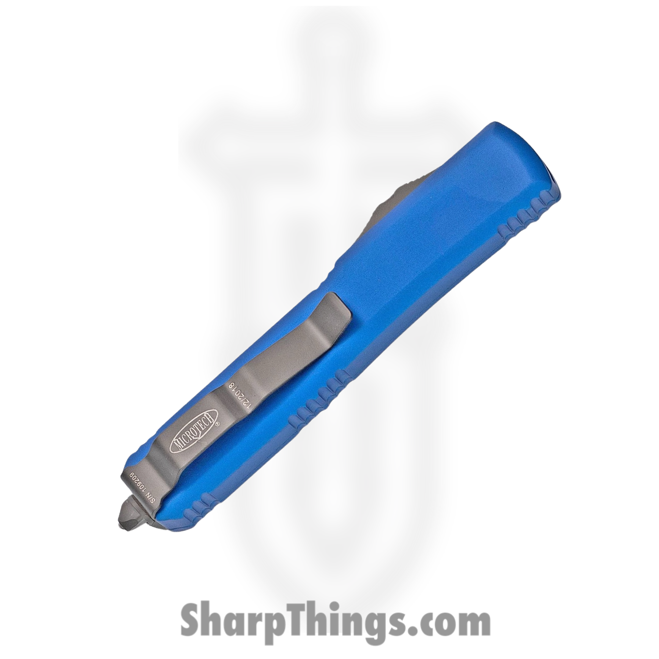 Microtech - 122-1BL - Ultratech D/E - OTF Auto - Black Dagger - 6061-T6 Aluminum - Blue - Image 3