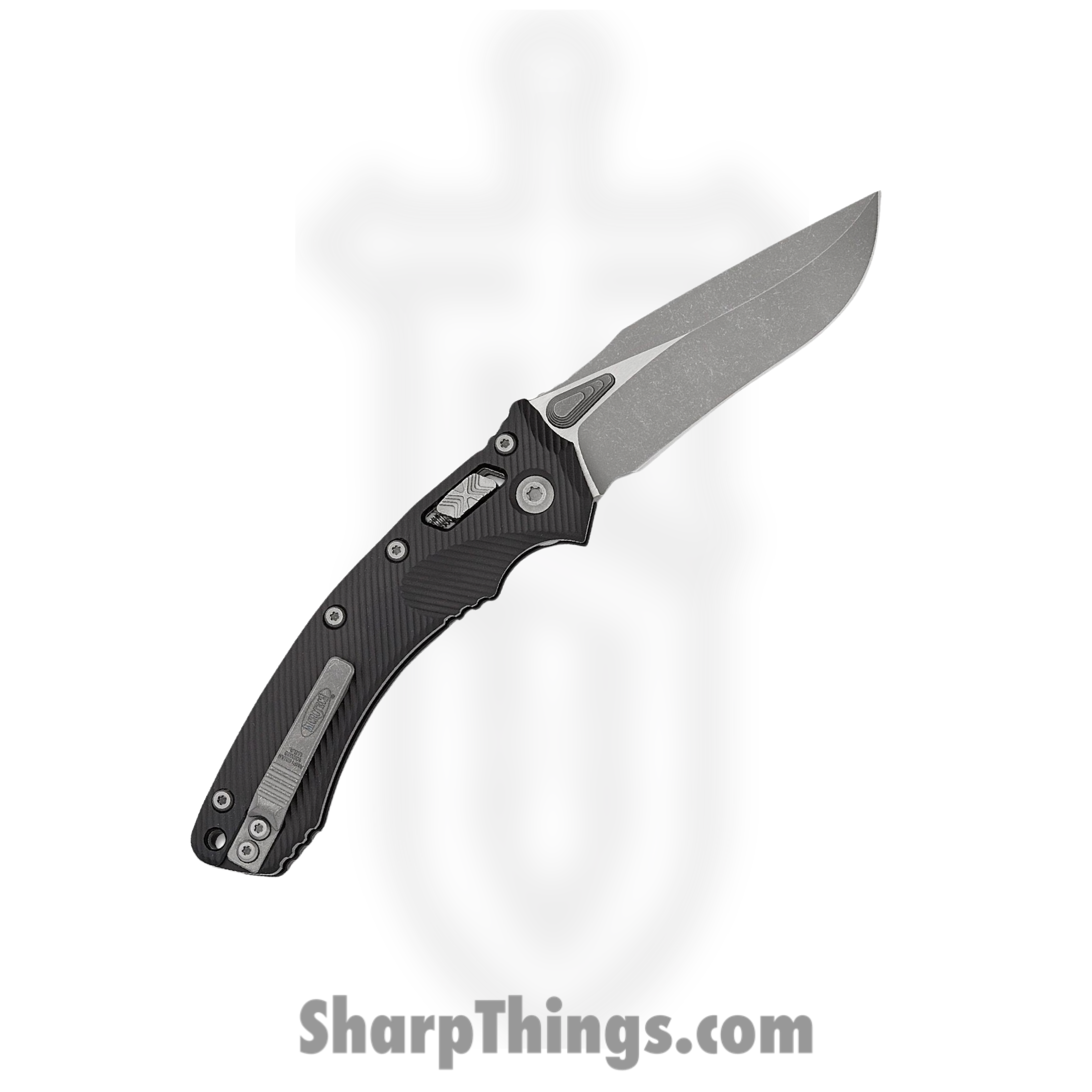 Microtech - 137RL-10APFL - Amphibian RAM-LOK - Folding Knife - M390MK Apocalyptic Clip Point - Fluted 7075-T6 - Black - Image 2