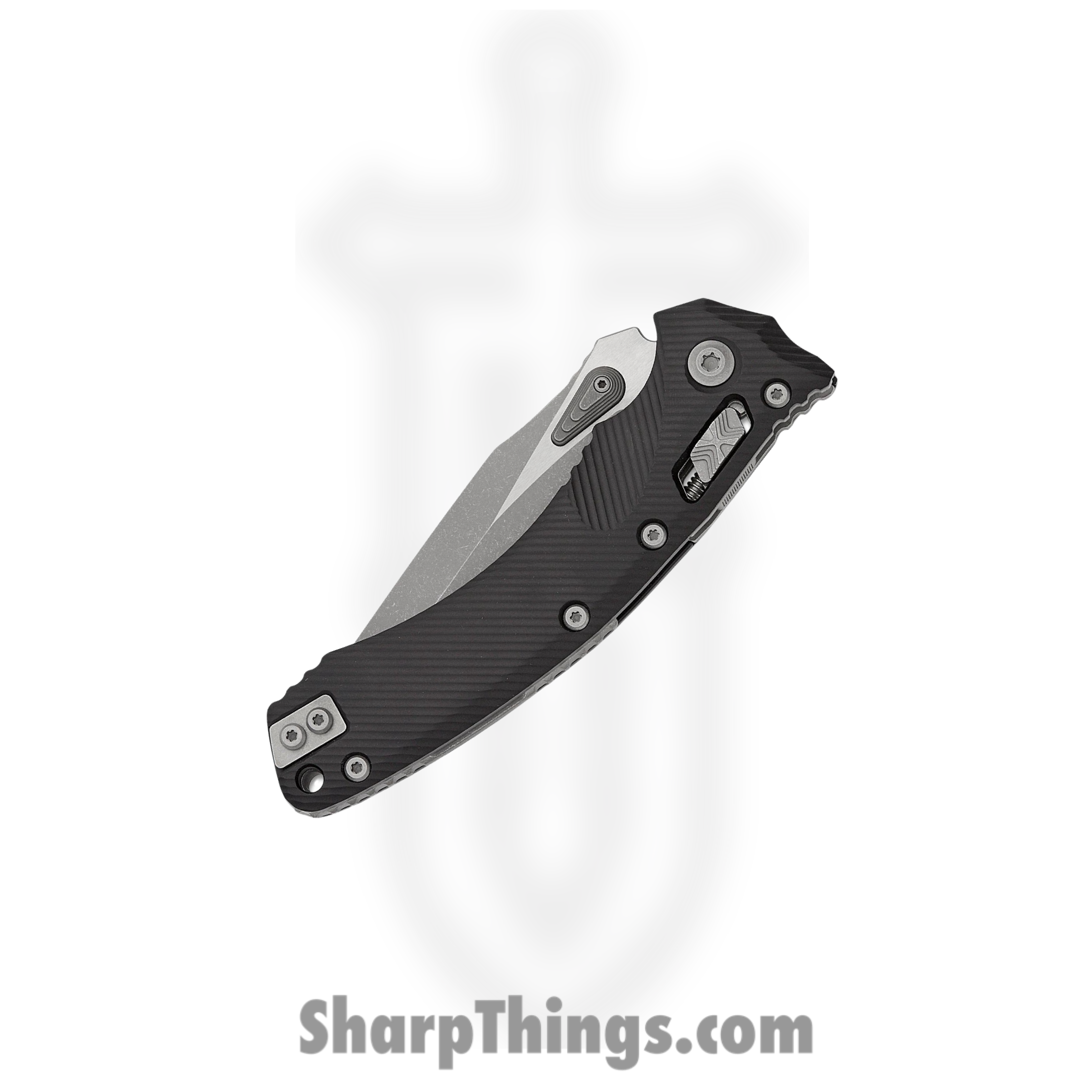 Microtech - 137RL-10APFL - Amphibian RAM-LOK - Folding Knife - M390MK Apocalyptic Clip Point - Fluted 7075-T6 - Black - Image 3