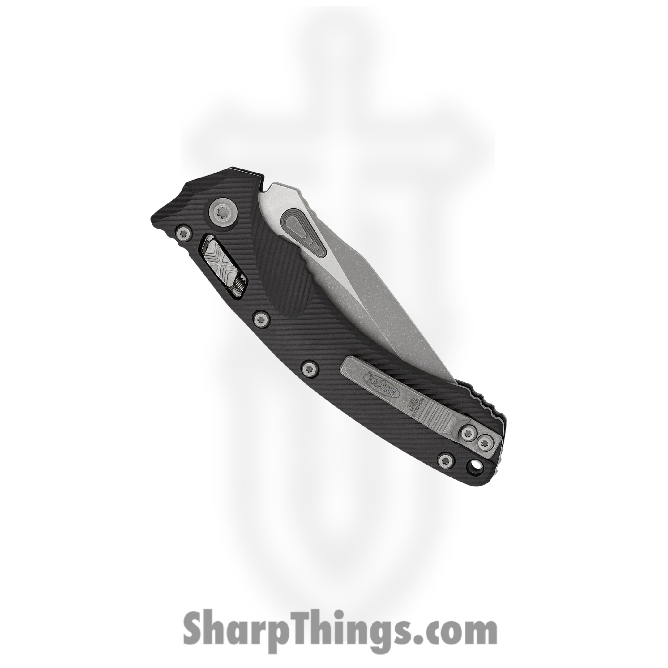 Microtech - 137RL-10APFL - Amphibian RAM-LOK - Folding Knife - M390MK Apocalyptic Clip Point - Fluted 7075-T6 - Black - Image 4