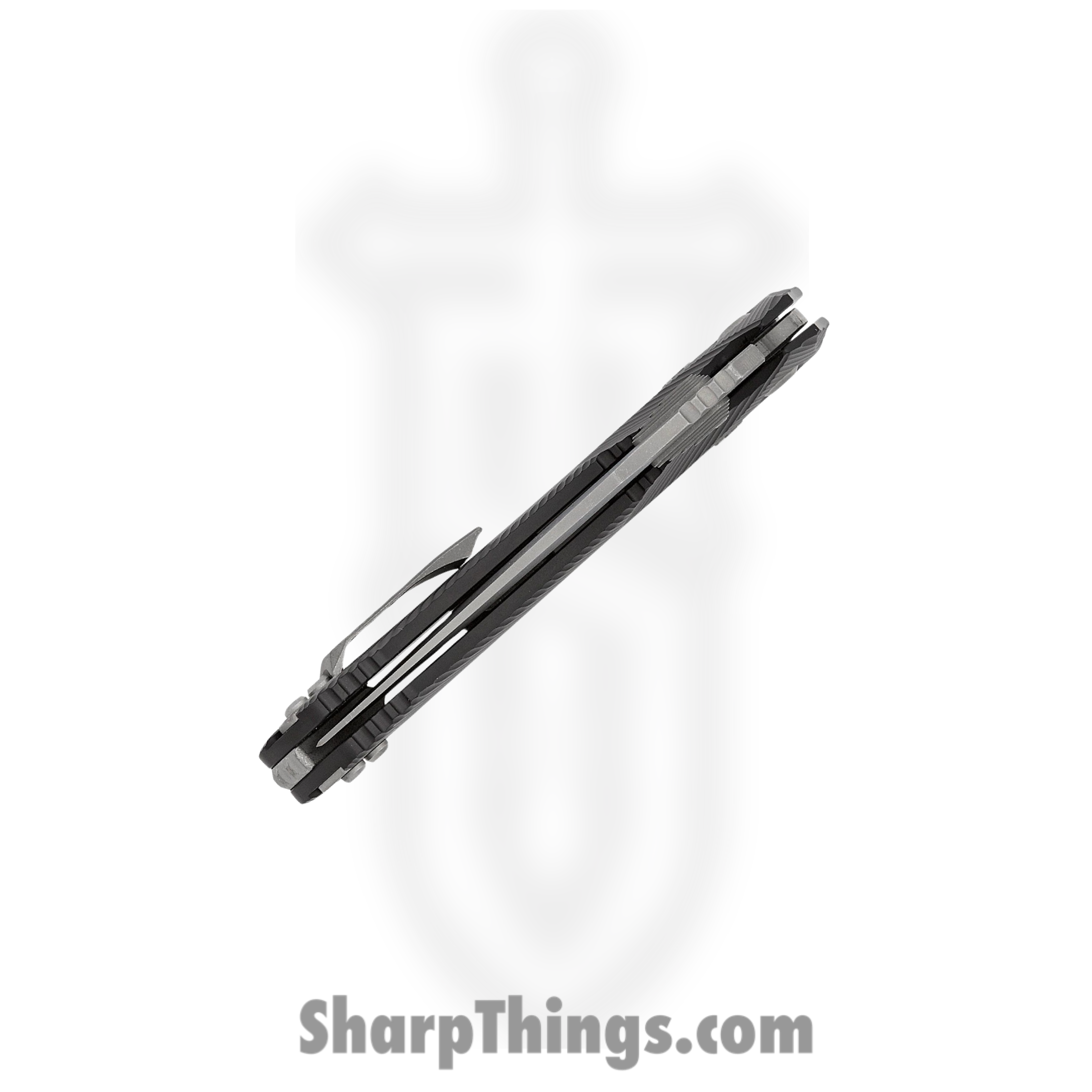 Microtech - 137RL-10APFL - Amphibian RAM-LOK - Folding Knife - M390MK Apocalyptic Clip Point - Fluted 7075-T6 - Black - Image 5