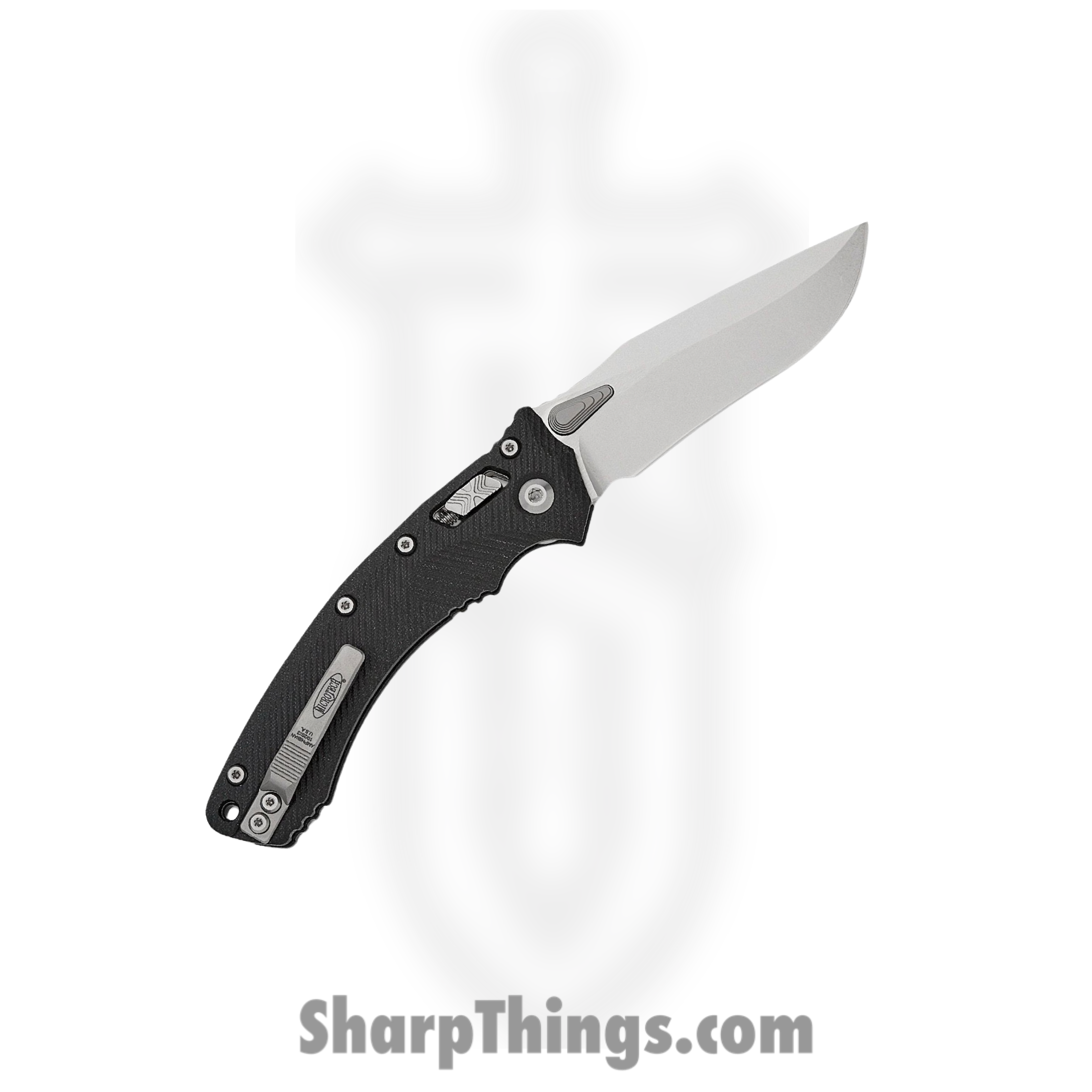Microtech - 137RL-10FLGTBK - Amphibian RAM-LOK - Folding Knife - M390MK Stonewash Clip Point - Fluted G10 - Black - Image 2