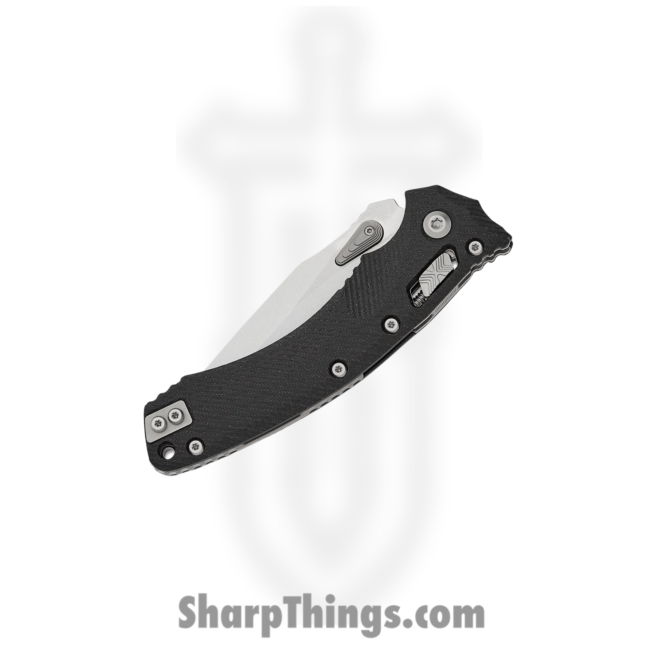 Microtech - 137RL-10FLGTBK - Amphibian RAM-LOK - Folding Knife - M390MK Stonewash Clip Point - Fluted G10 - Black - Image 3
