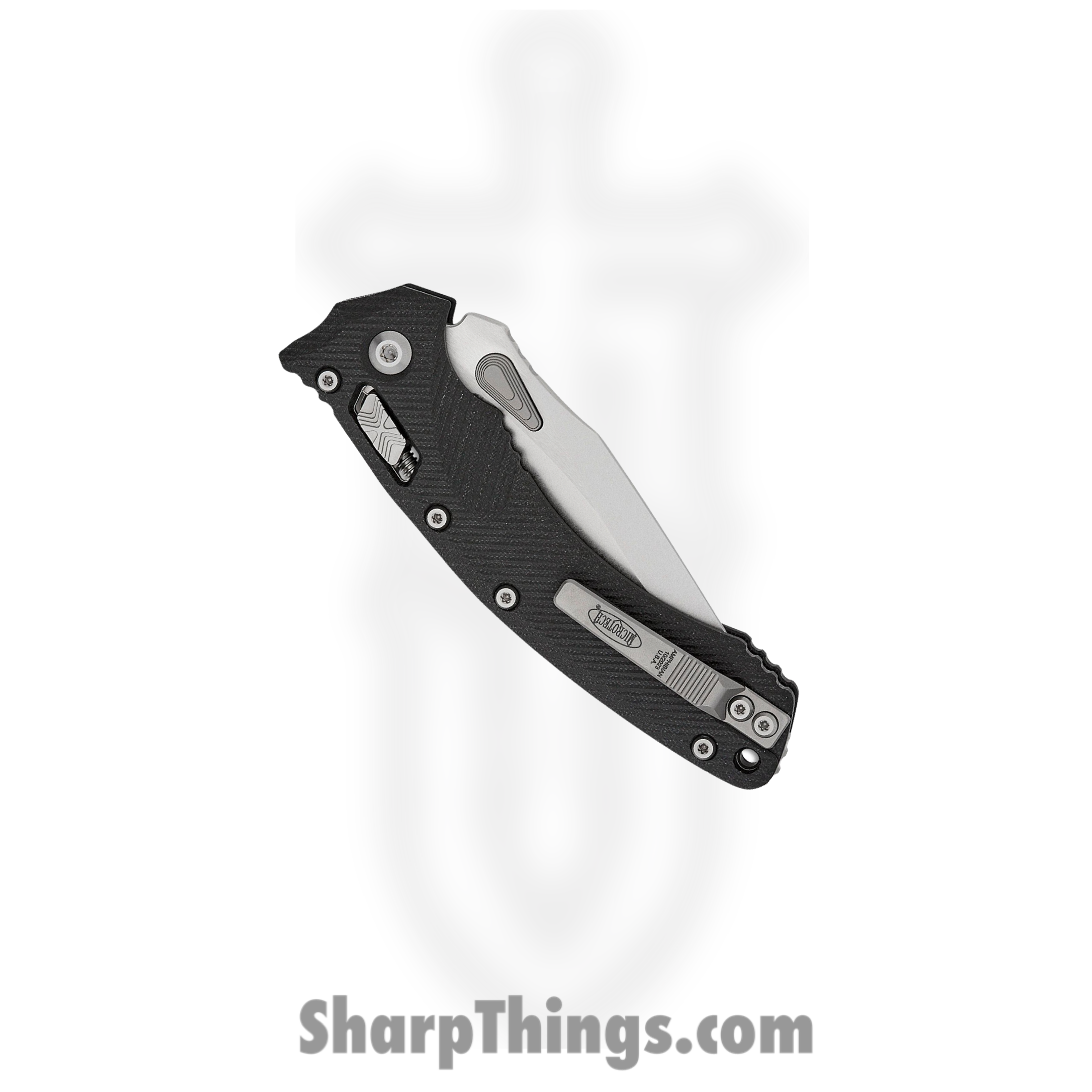 Microtech - 137RL-10FLGTBK - Amphibian RAM-LOK - Folding Knife - M390MK Stonewash Clip Point - Fluted G10 - Black - Image 4