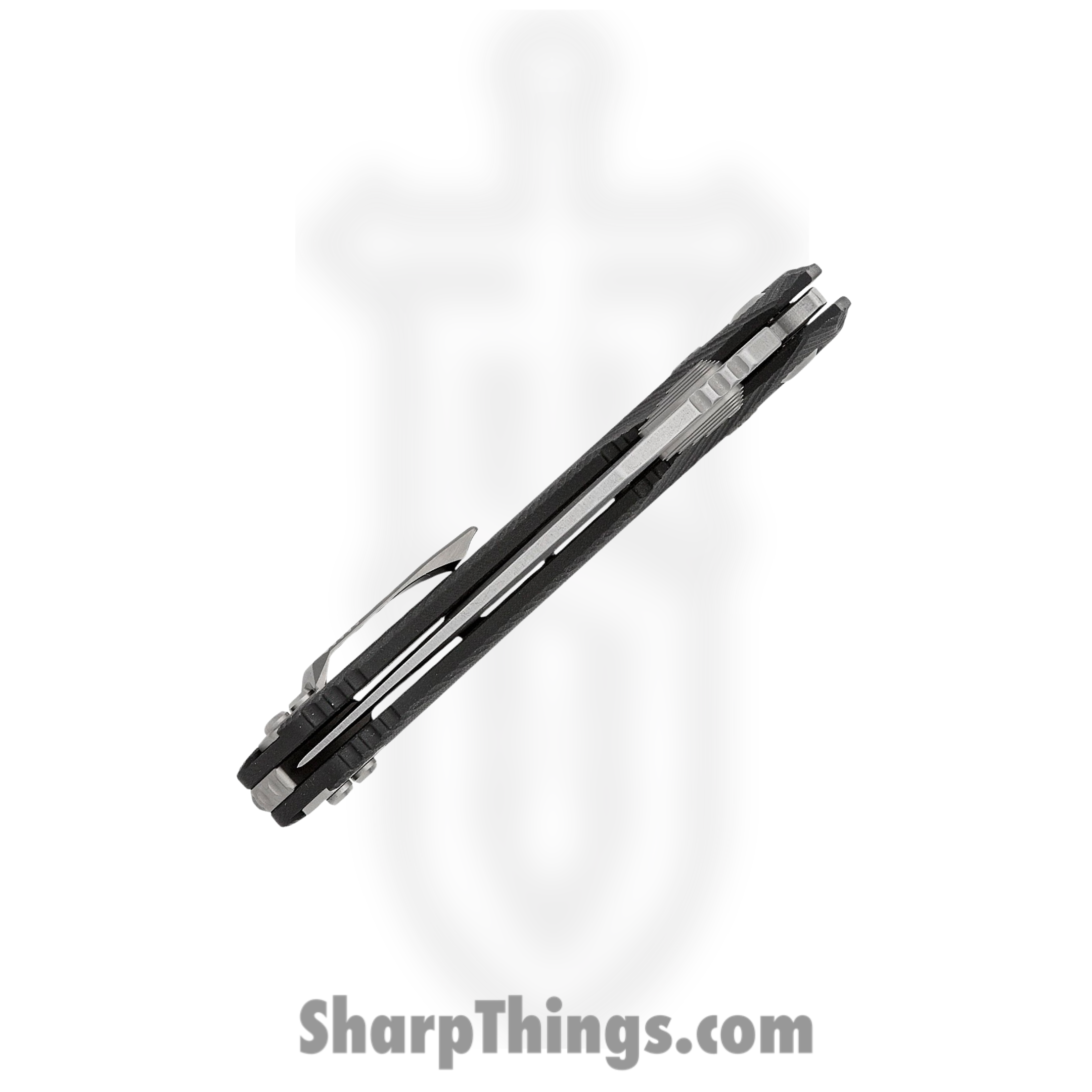 Microtech - 137RL-10FLGTBK - Amphibian RAM-LOK - Folding Knife - M390MK Stonewash Clip Point - Fluted G10 - Black - Image 5