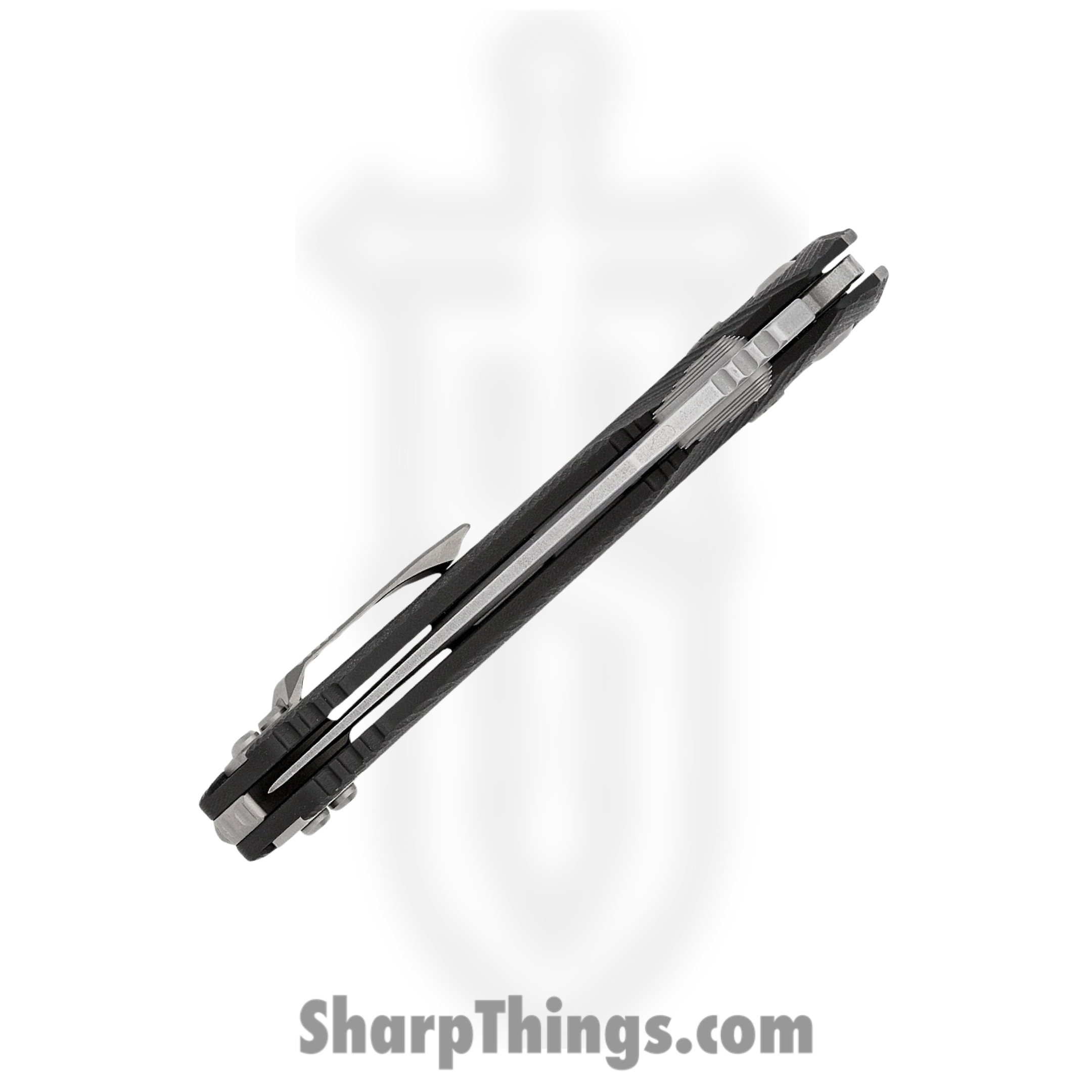 Microtech - 137RL-11FLGTBK - Amphibian RAM-LOK - Folding Knife - M390MK Stonewash Clip Point - Fluted G10 - Black - Image 5