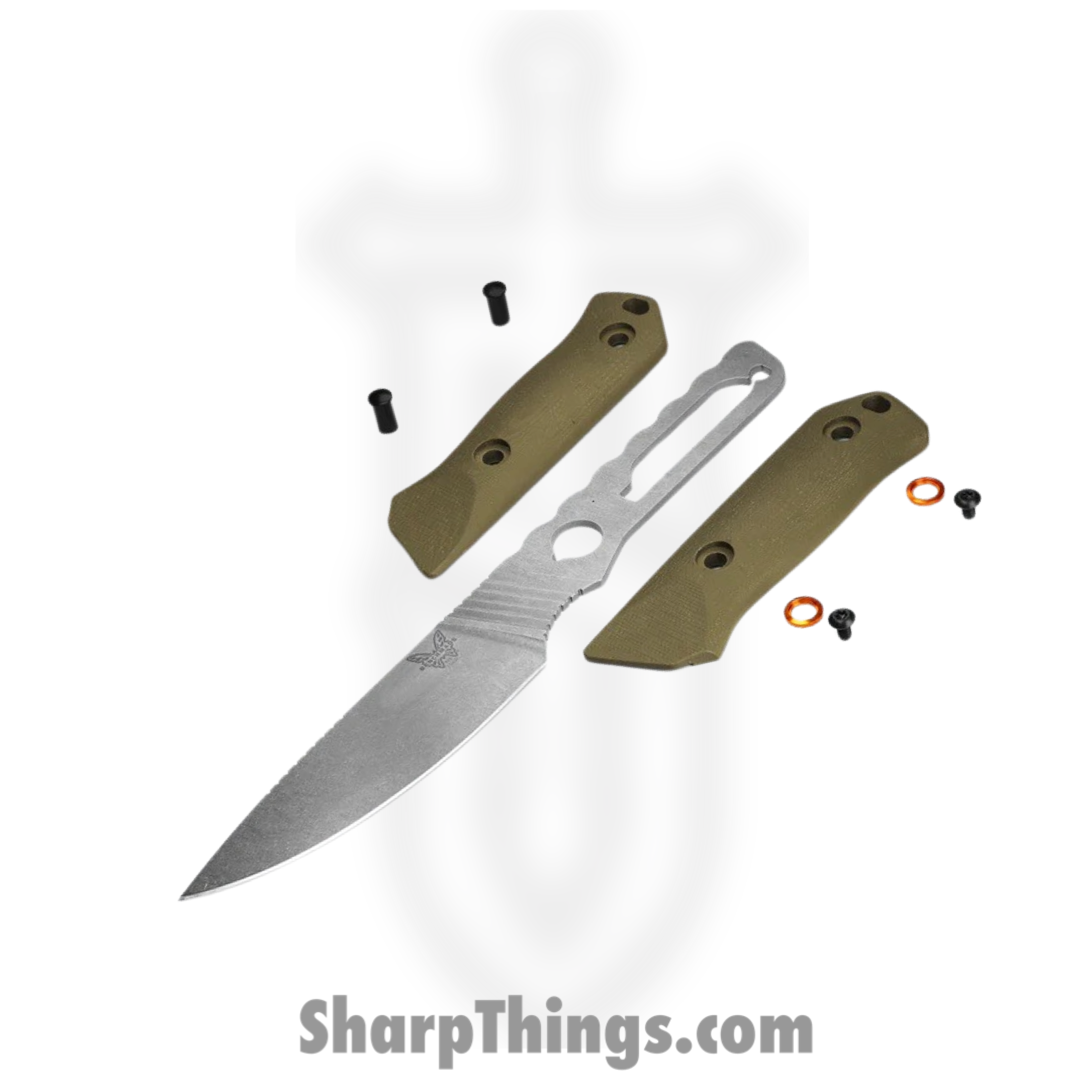 Benchmade - 15600-01 - Raghorn - Fixed Blade Knife - CPM-S30V Satin Drop Point - G10 - OD Green - Image 6