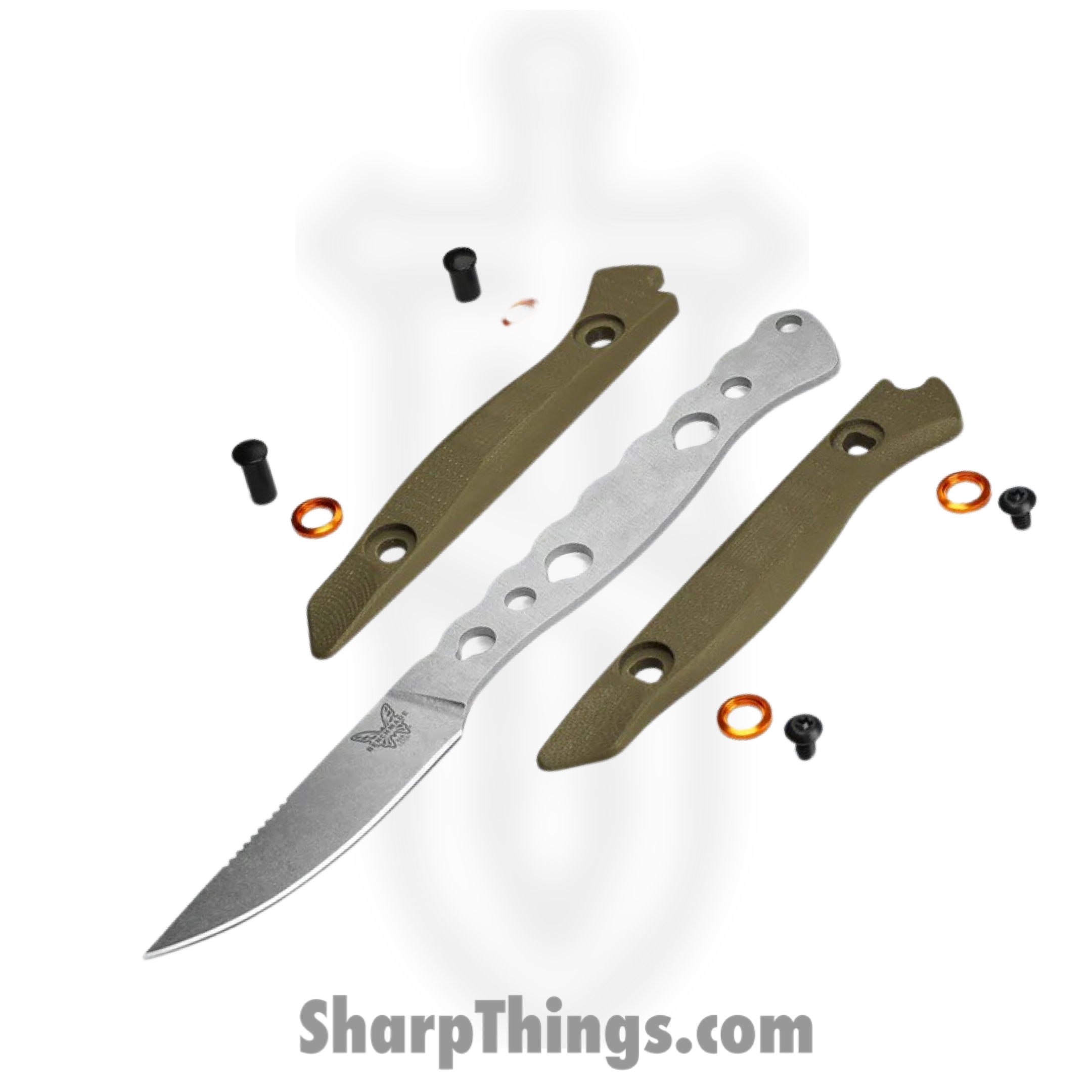 Benchmade - 15700-01 - Flyway - Fixed Blade Knife - CPM-S90V Satin Straight Back - G10 - OD Green - Image 5
