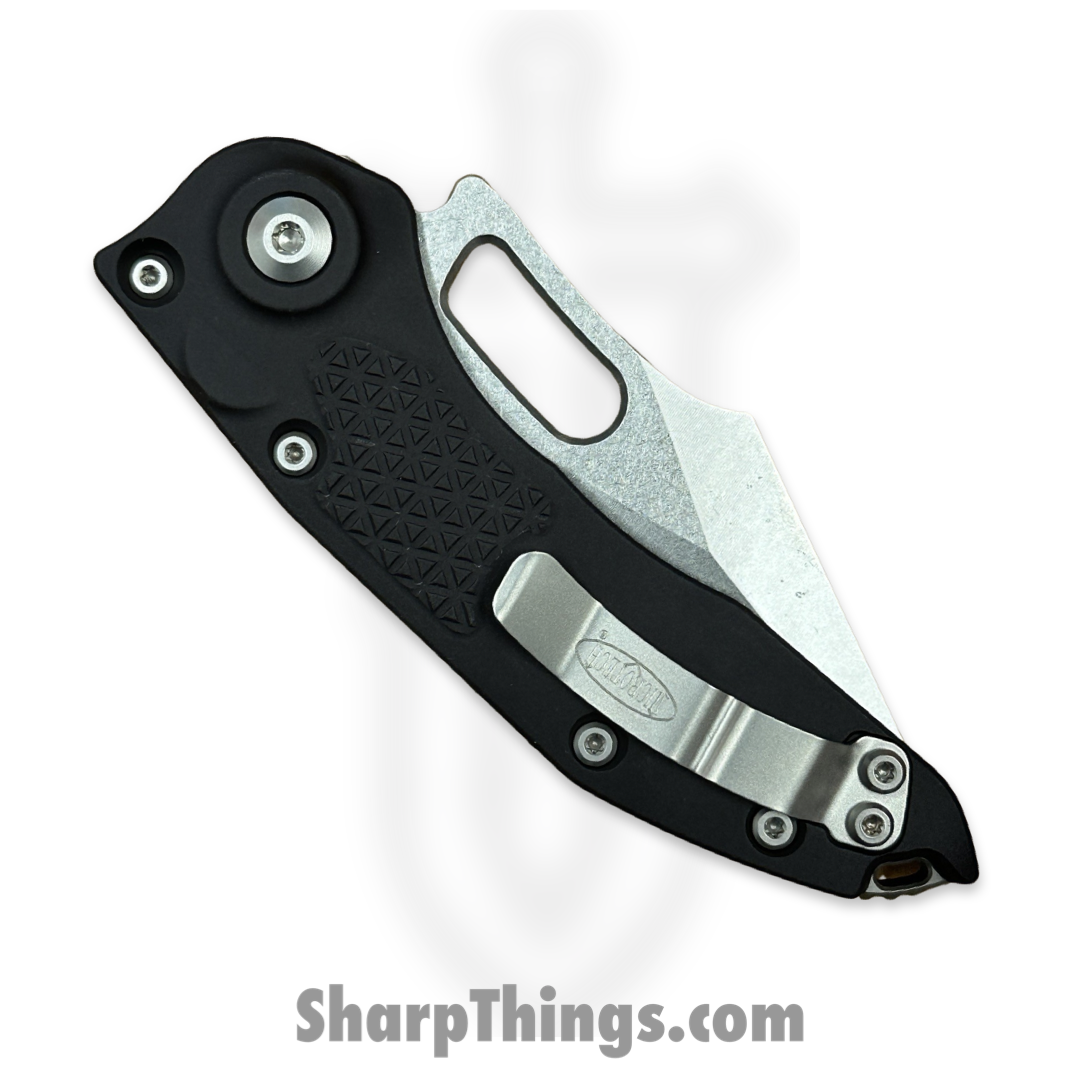 Microtech - 169-11 - Stitch P/S - Automatic Knife - Stonewash Spear Point - 6061-T6 Aluminum - Black - Image 5