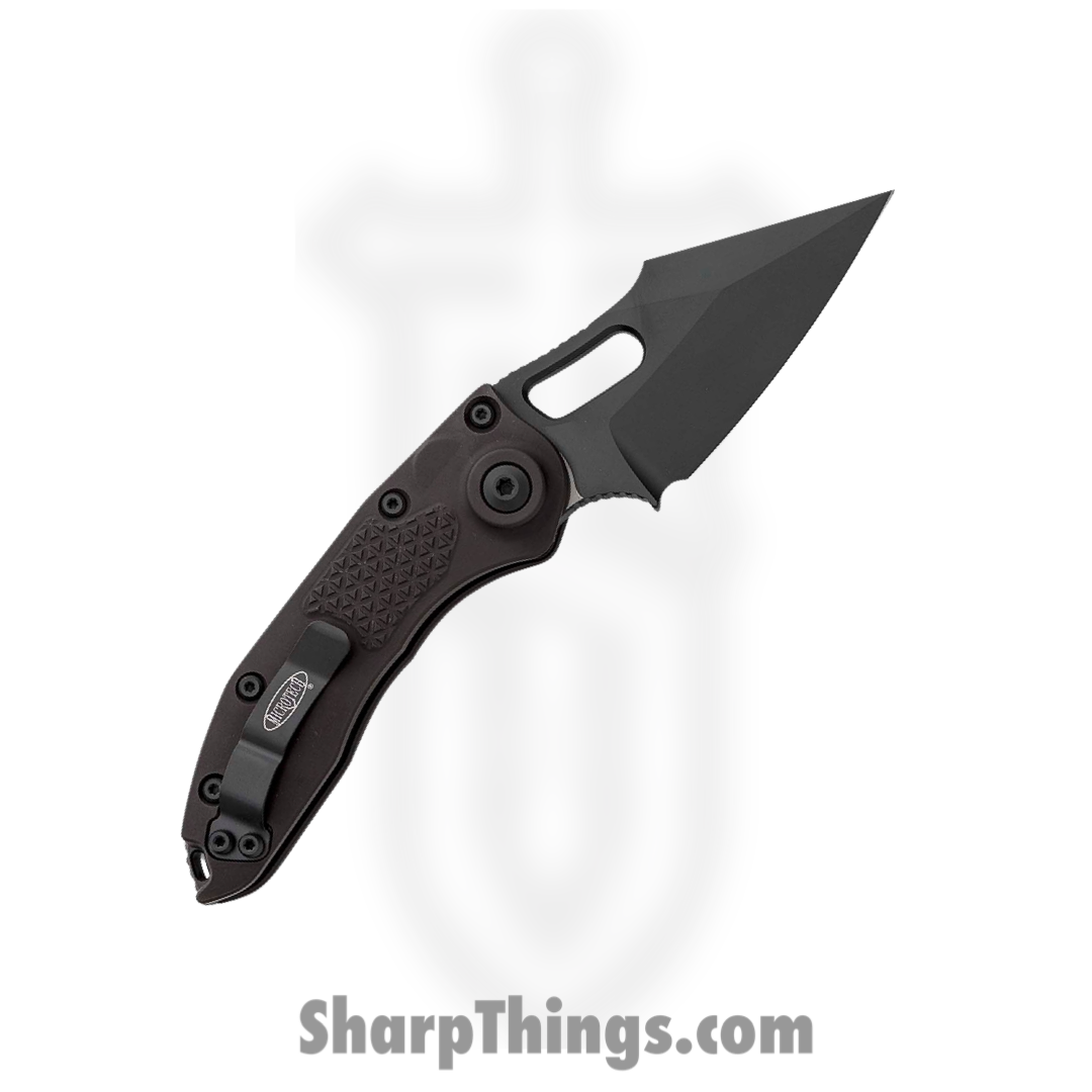 Microtech - 169-1T - Stitch Tactical - Automatic Knife - DLC Spear Point - 6061-T6 Aluminum - Black - Image 2