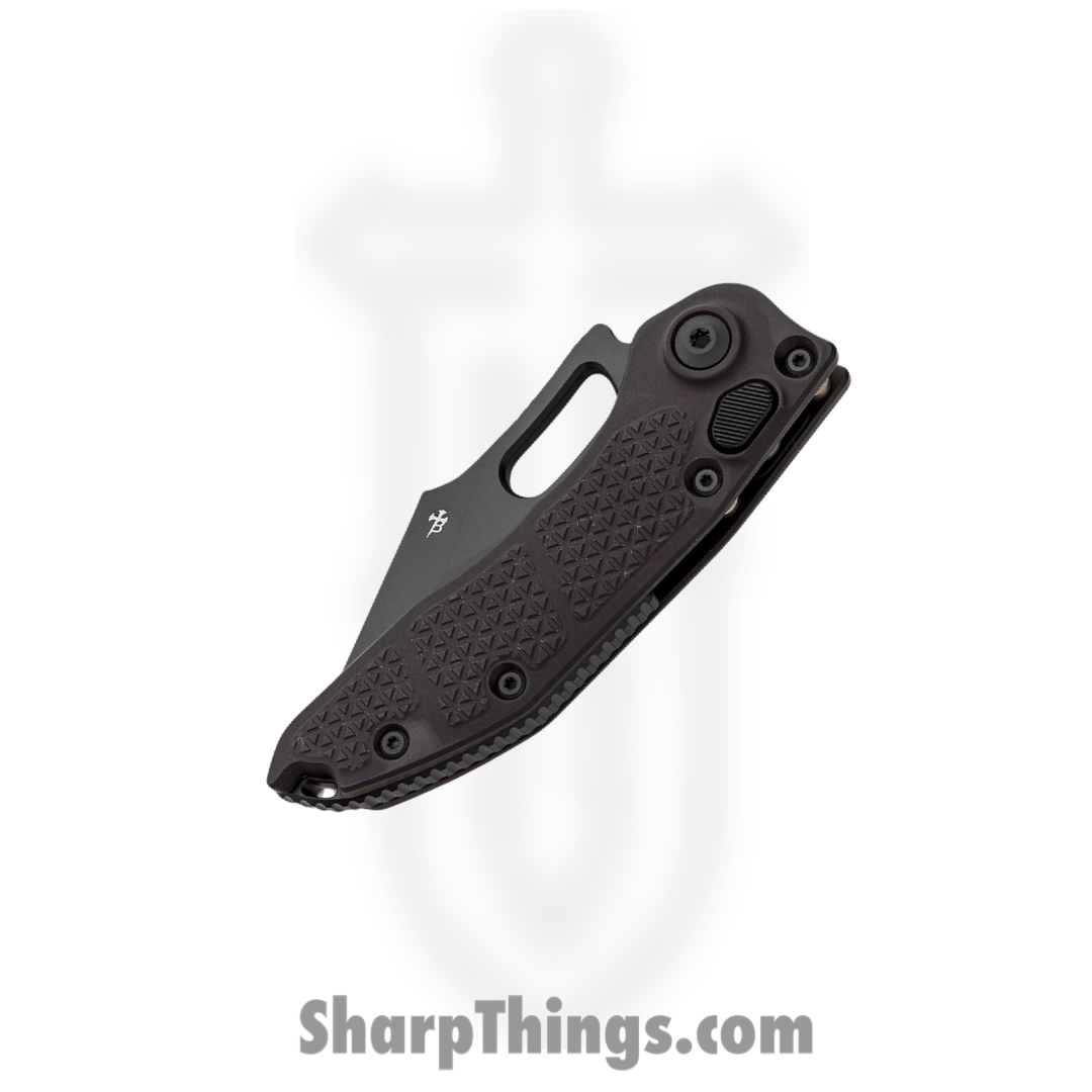 Microtech - 169-1T - Stitch Tactical - Automatic Knife - DLC Spear Point - 6061-T6 Aluminum - Black - Image 3