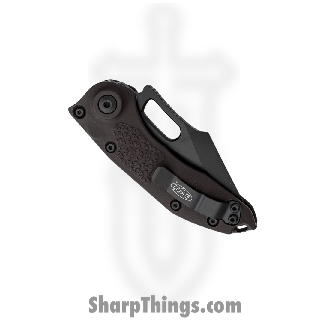 Microtech - 169-1T - Stitch Tactical - Automatic Knife - DLC Spear Point - 6061-T6 Aluminum - Black - Image 4