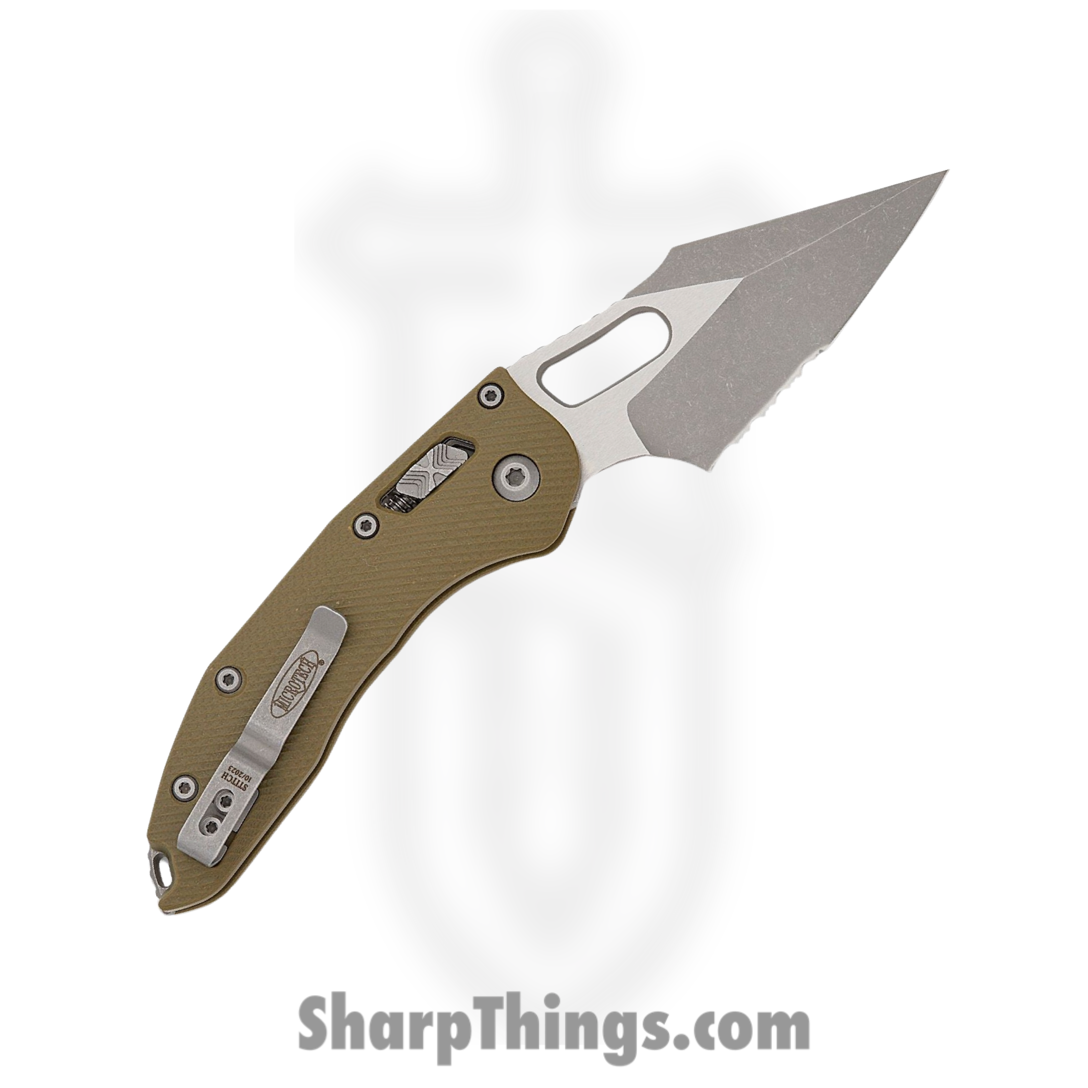 Microtech - 169RL-11APFLGTOD - Stitch RAM-LOK P/S - Folding Knife - M390MK Apocalyptic Spear Point - Fluted G10 - OD Green - Image 2
