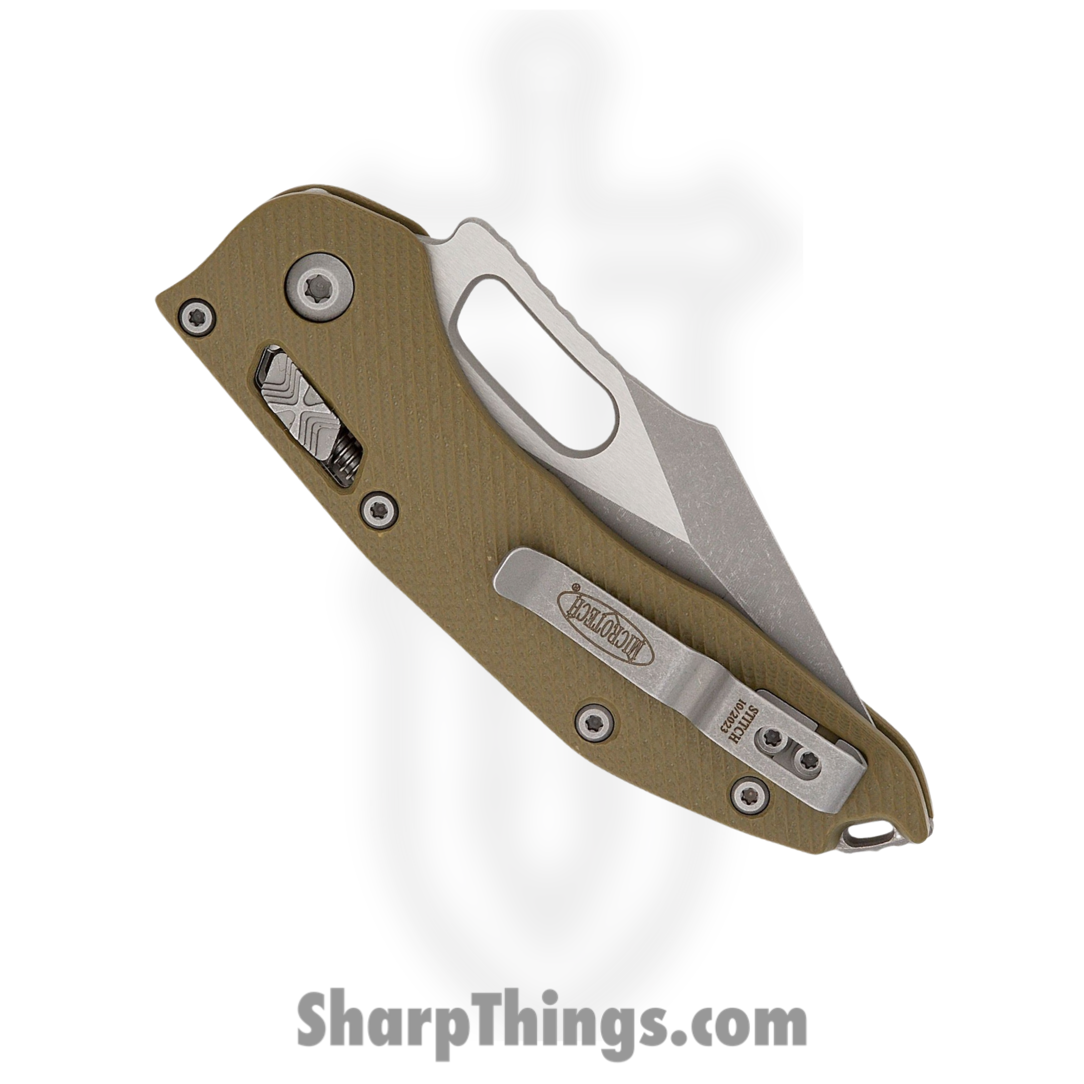 Microtech - 169RL-11APFLGTOD - Stitch RAM-LOK P/S - Folding Knife - M390MK Apocalyptic Spear Point - Fluted G10 - OD Green - Image 4
