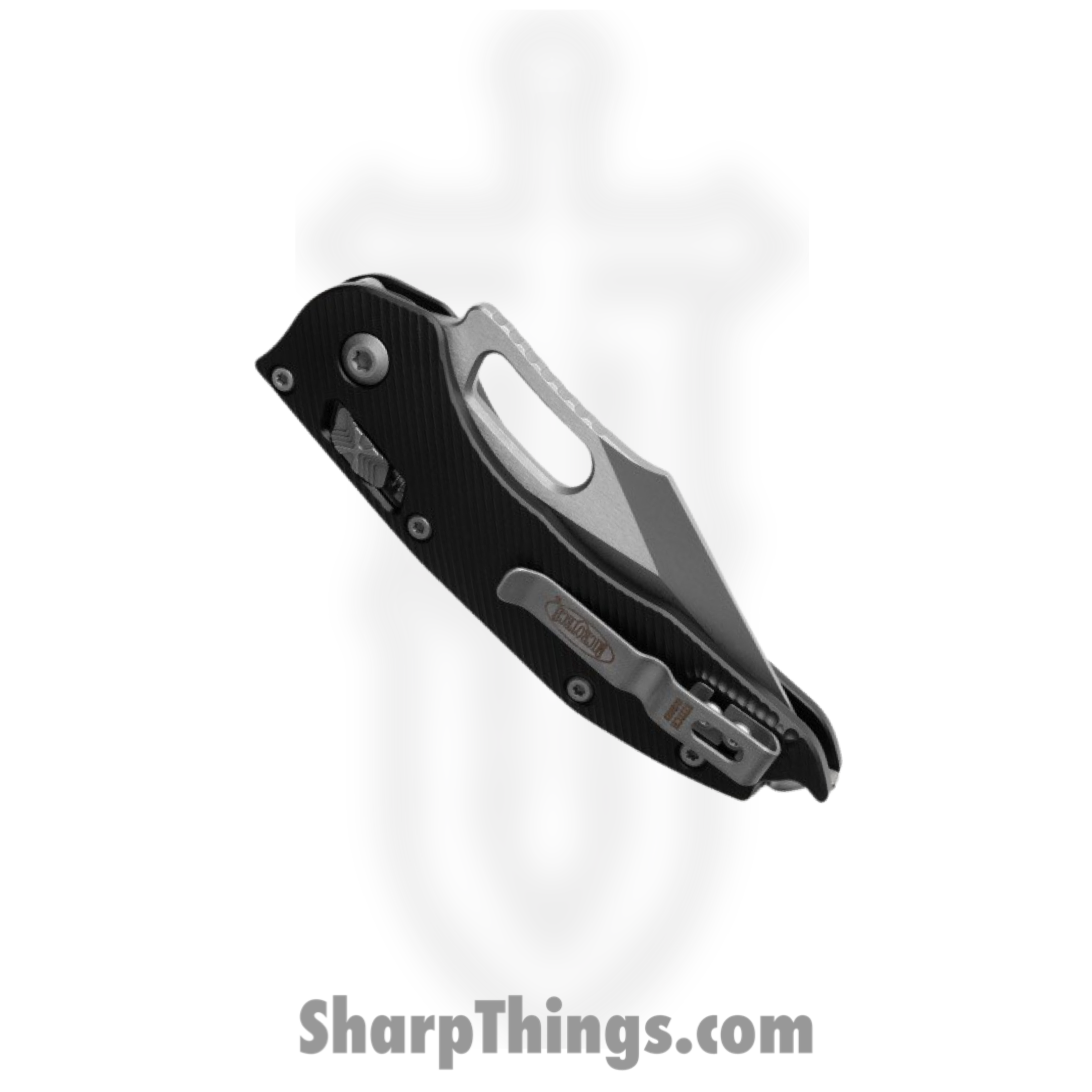 Microtech - 169RL-11APFL - Stitch RAM-LOK - Folding Knife - M390MK Stonewash Wharncliffe Serrated - Aluminum - Black - Image 3
