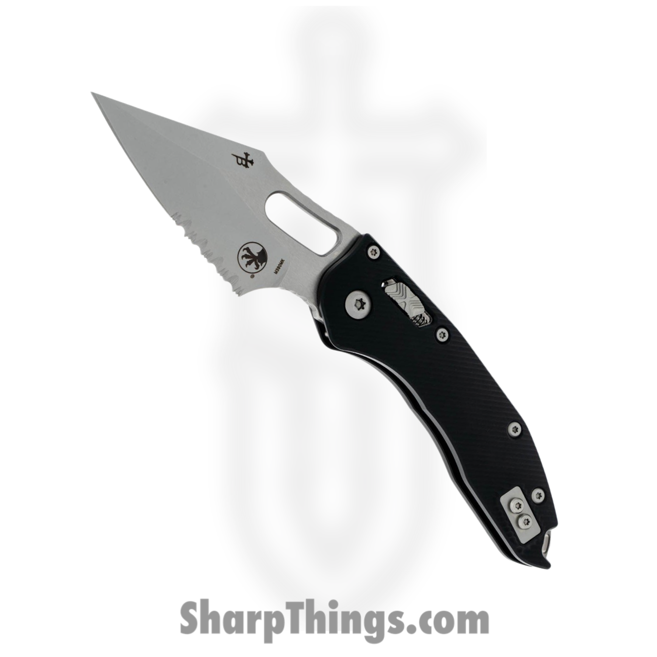 Microtech - 169RL-11FL - Stitch RAM-LOK P/S - Folding Knife - M390MK Stonewash Spear Point - Fluted Aluminum - Black