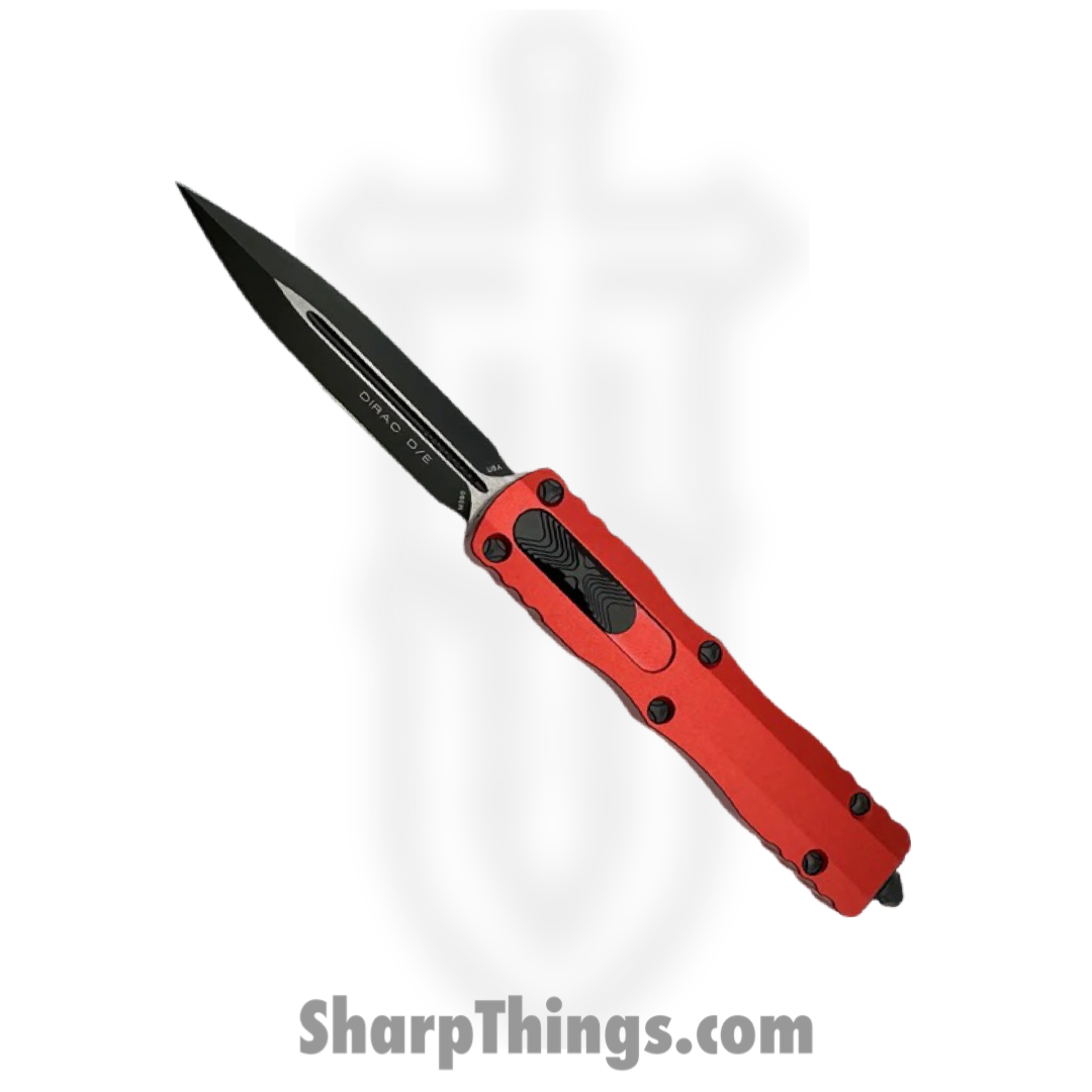 Microtech - 225-1RD - Dirac D/E - OTF Auto - DLC Dagger - 6061-T6 Aluminum - Red