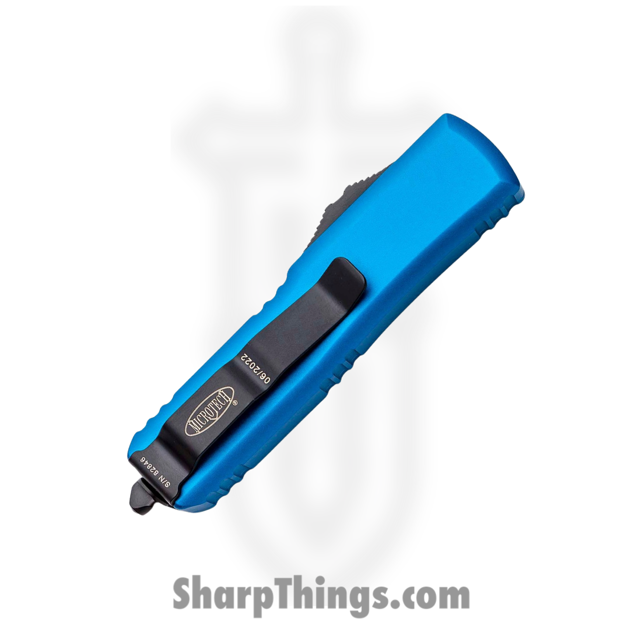 Microtech - 232-1BL - UTX-85 D/E - OTF Auto - Black Dagger - 6061-T6 Aluminum - Blue - Image 3