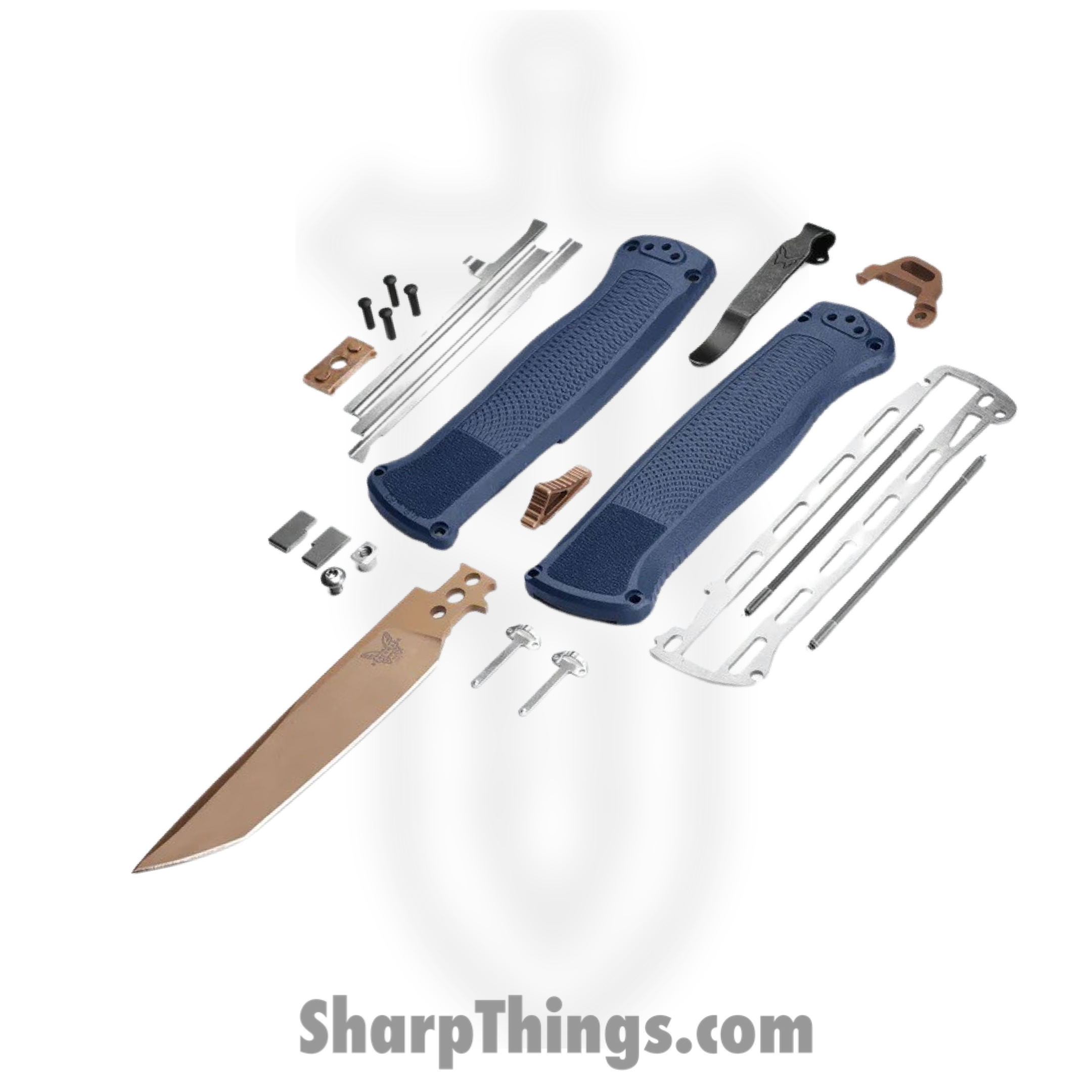 Benchmade - 5370FE-01 - Shootout - OTF Auto - CPM-CruWear Coated Tanto - Grivory - Crater Blue - Image 2