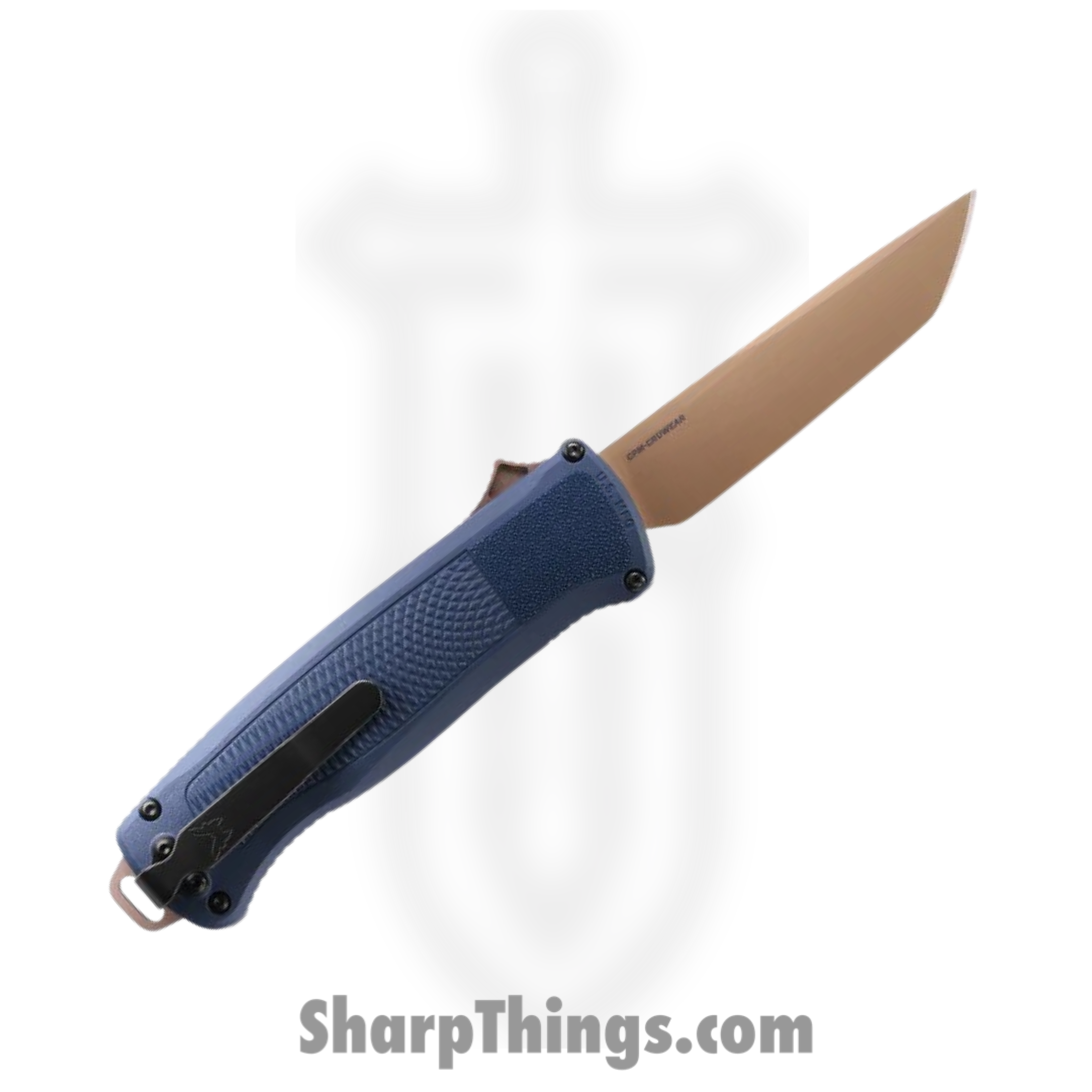 Benchmade - 5370FE-01 - Shootout - OTF Auto - CPM-CruWear Coated Tanto - Grivory - Crater Blue - Image 4