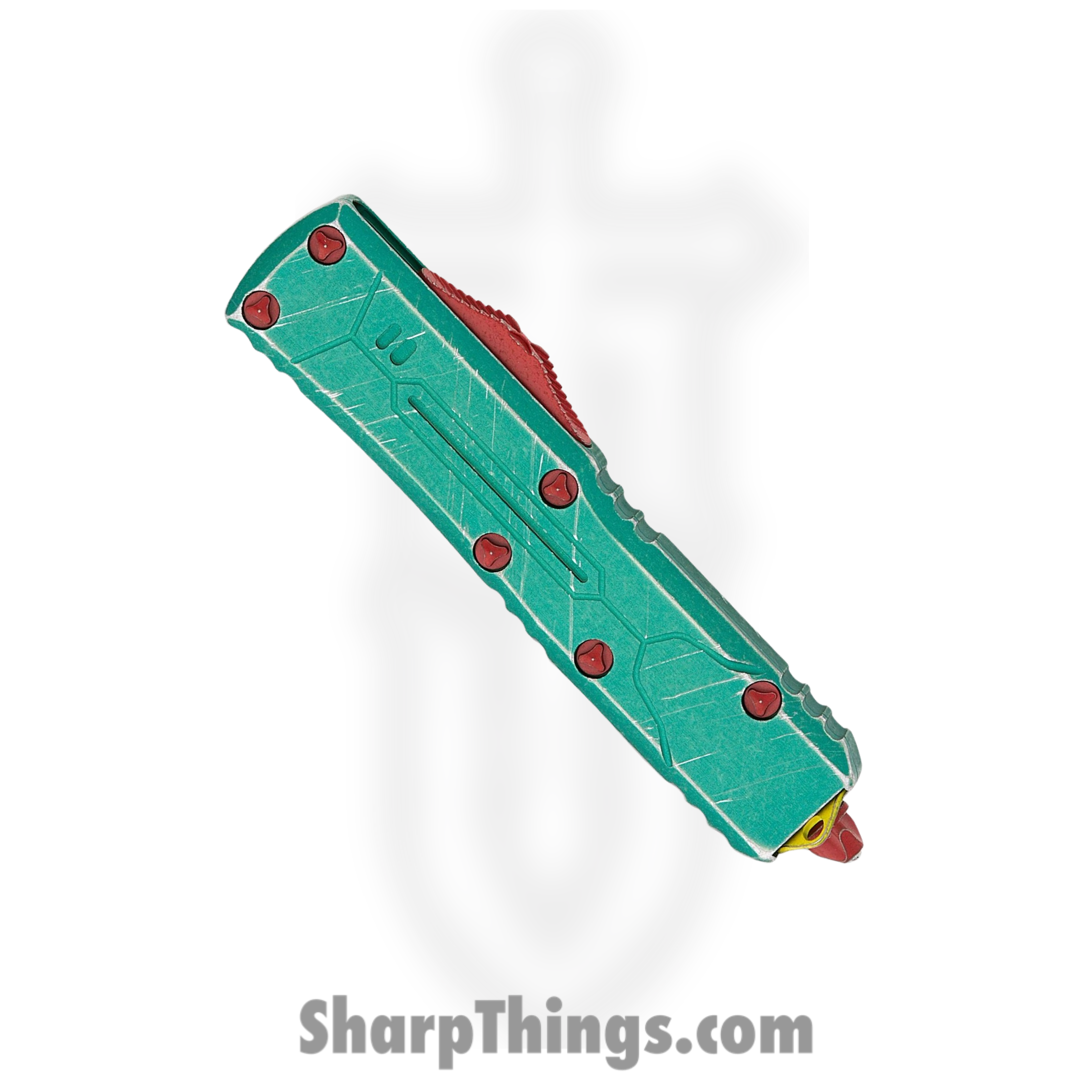 Microtech - 719-10BH - UTX-85 Bounty Hunter - OTF Auto - Apocalyptic Hellhound Tanto - 6061-T6 Aluminum - Apocalyptic Green - Image 3