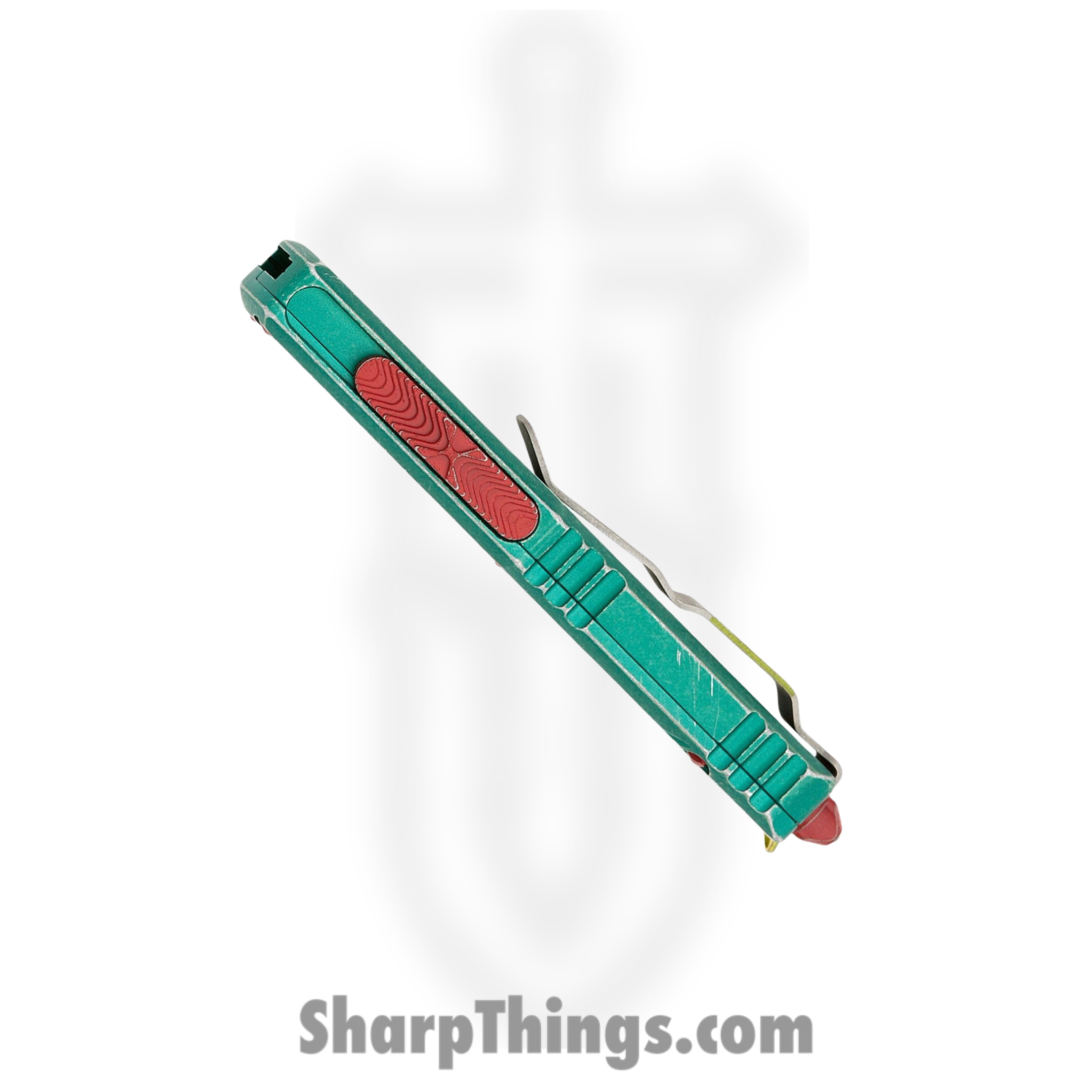 Microtech - 719-10BH - UTX-85 Bounty Hunter - OTF Auto - Apocalyptic Hellhound Tanto - 6061-T6 Aluminum - Apocalyptic Green - Image 5