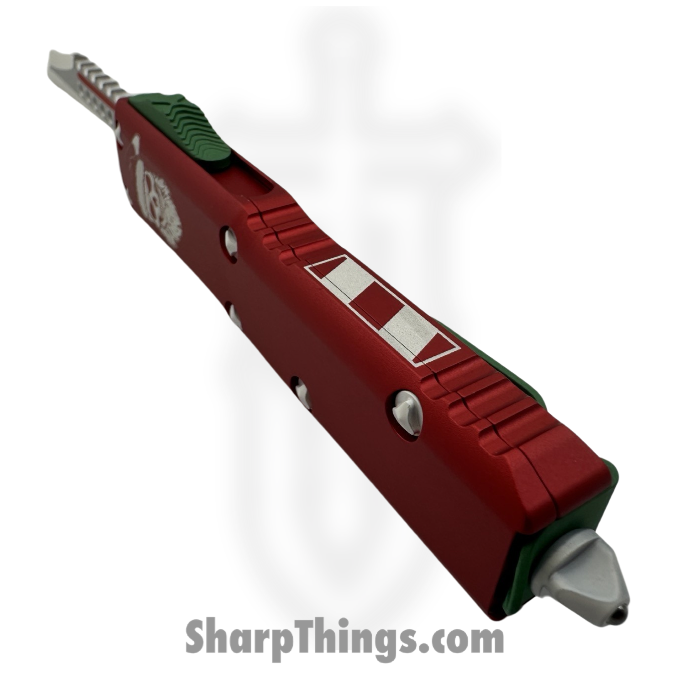 Microtech - 719W-1CMAS - UTX-85 Candycane - OTF Auto - 719W-1CMAS UTX-85 Candycane OTF Auto - 6061-T6 Aliminum - Red/Green/White - Image 3