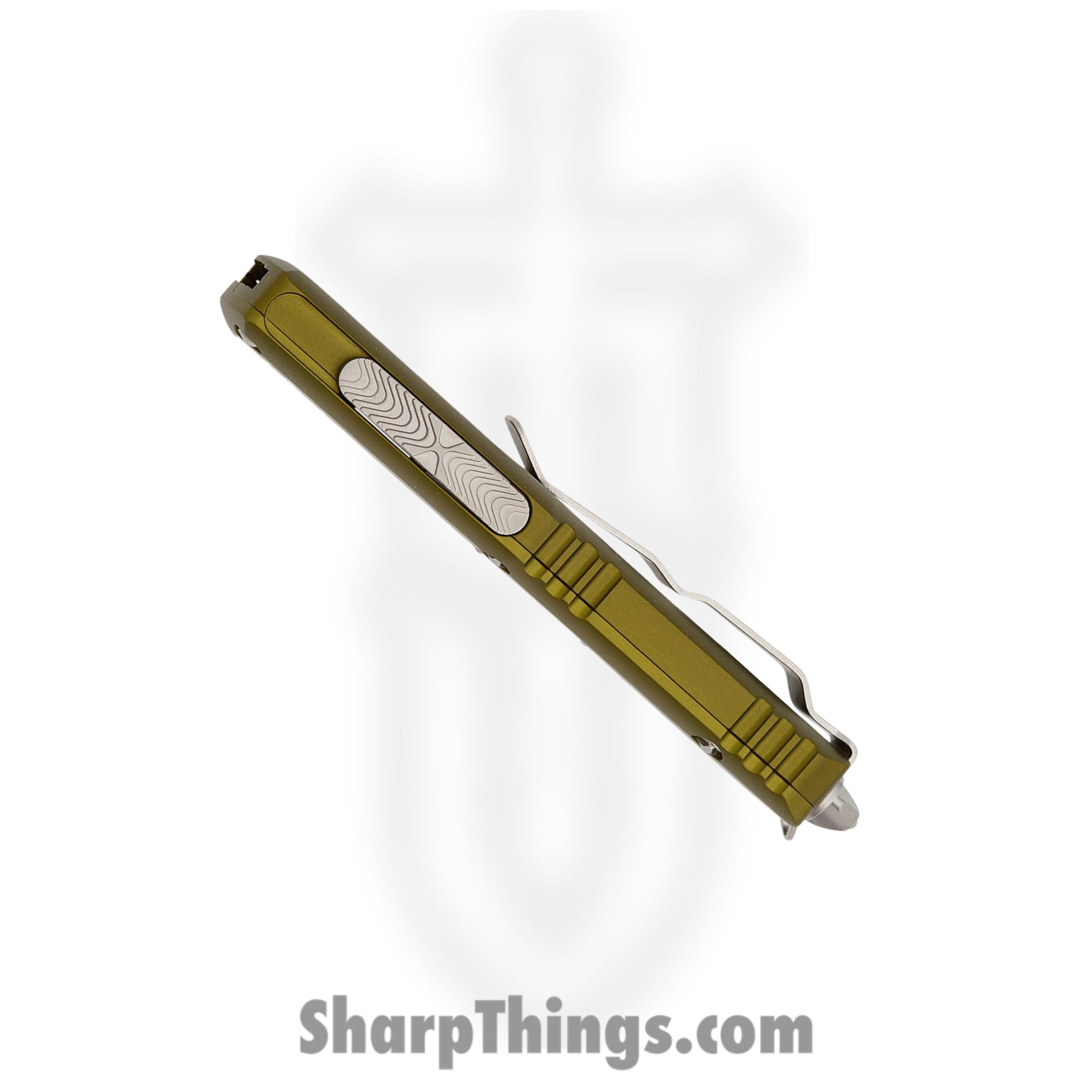Microtech - 719W-10ODS - UTX-85 - OTF Auto - Stonewash Warhound - 6061-T6 Aluminum - OD Green - Image 5