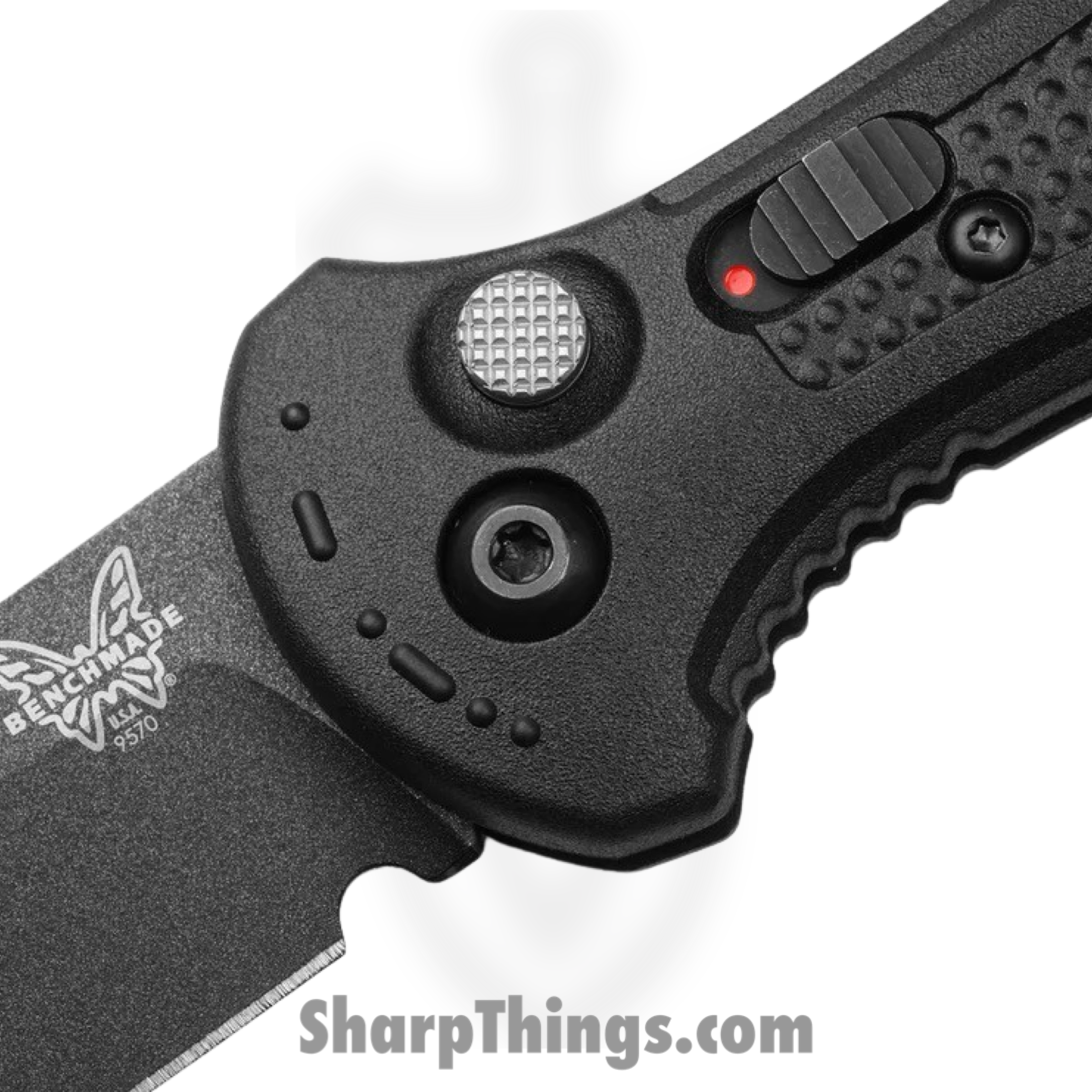 Benchmade - 9570BK - Mini Claymore - Automatic Knife - CPM-D2 Coated Drop Point - Grivory - Black Grivory - Image 4