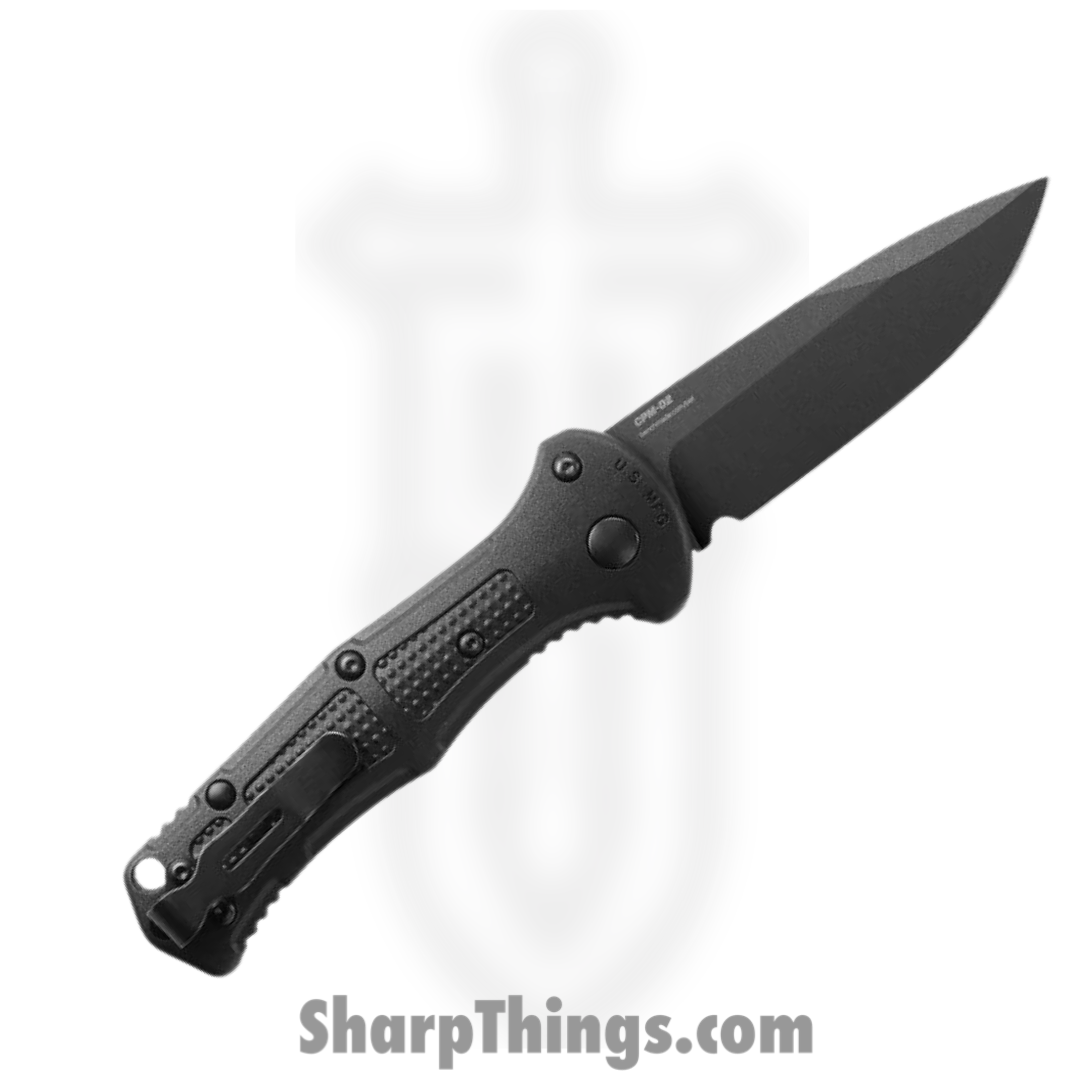 Benchmade - 9570BK - Mini Claymore - Automatic Knife - CPM-D2 Coated Drop Point - Grivory - Black Grivory - Image 2