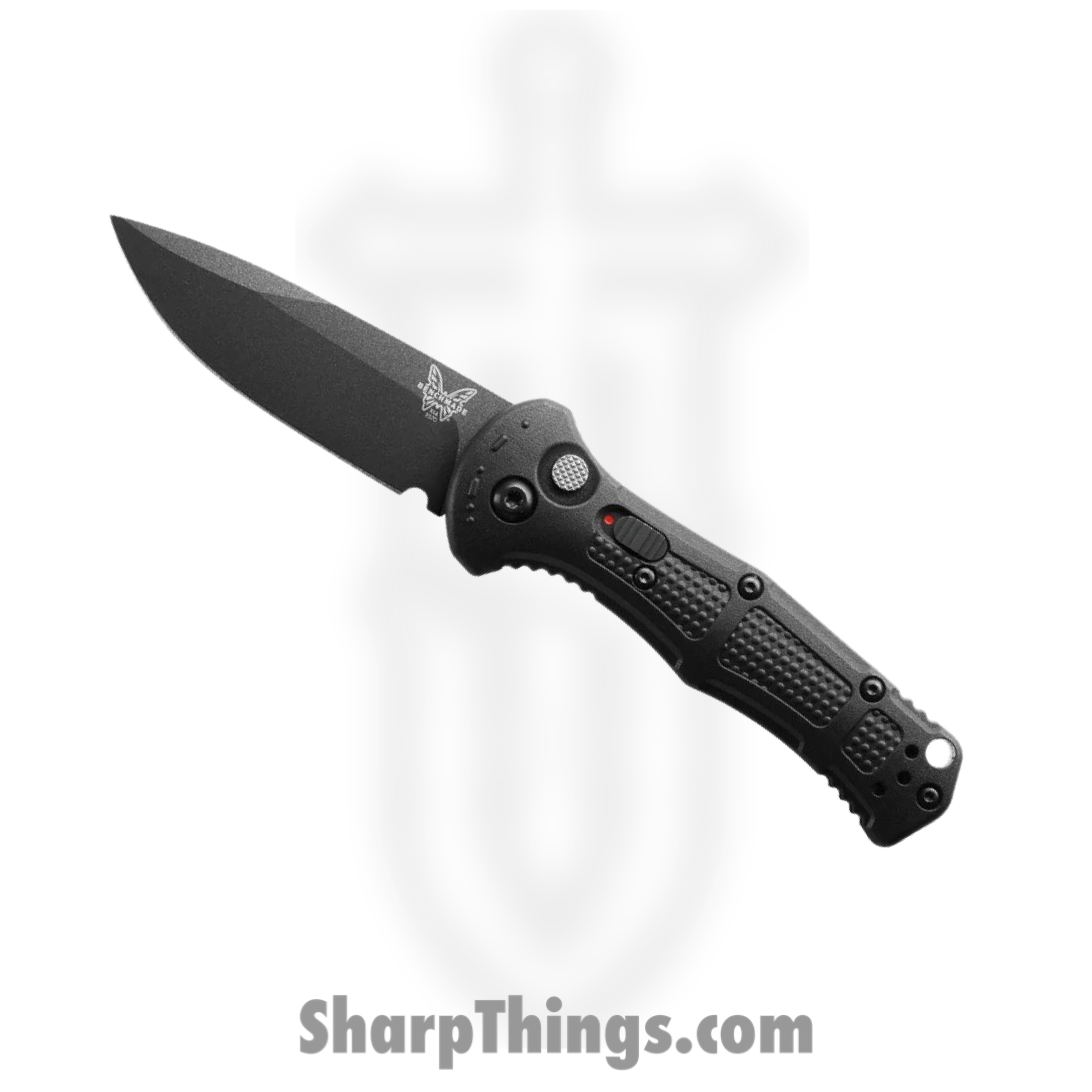 Benchmade - 9570BK - Mini Claymore - Automatic Knife - CPM-D2 Coated Drop Point - Grivory - Black Grivory