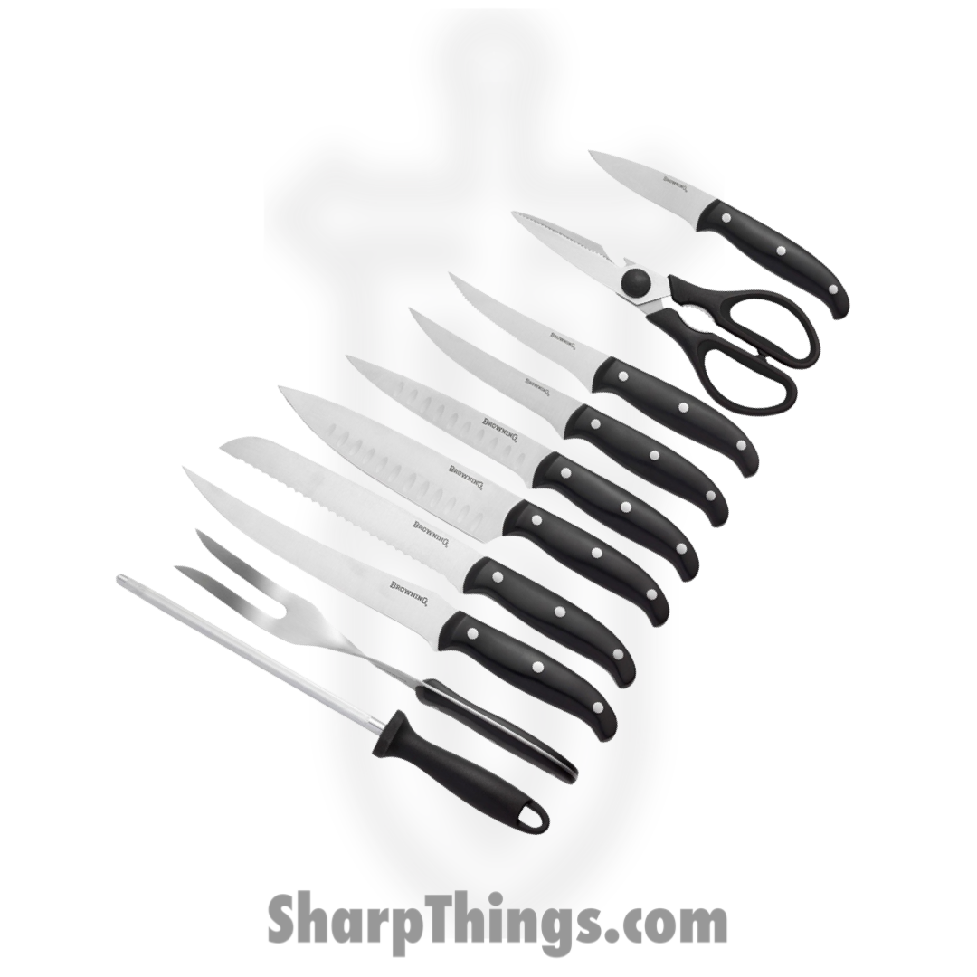 Browning - BR0216 - Kitchen Cutlery Set - Fixed Blade Knife - 1.4116 Stainless Satin - Pakkawood - Black - Image 2