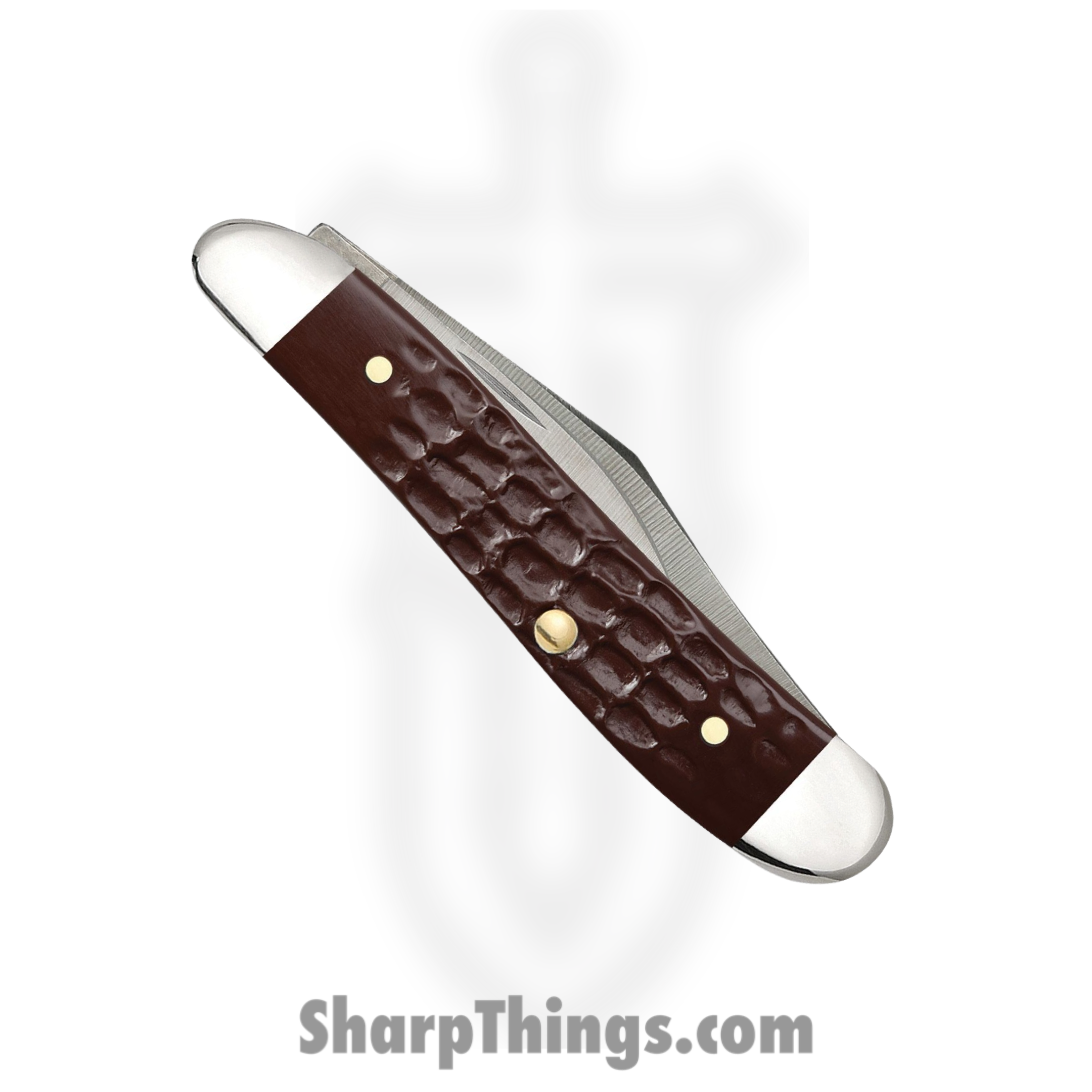 Case Cutlery - CA046 - Peanut Delrin - Folding Knife - Tru-Sharp Surgical Stainless Steel Mirror Polished Multi - Jigged Synthetic - Brown - Image 4