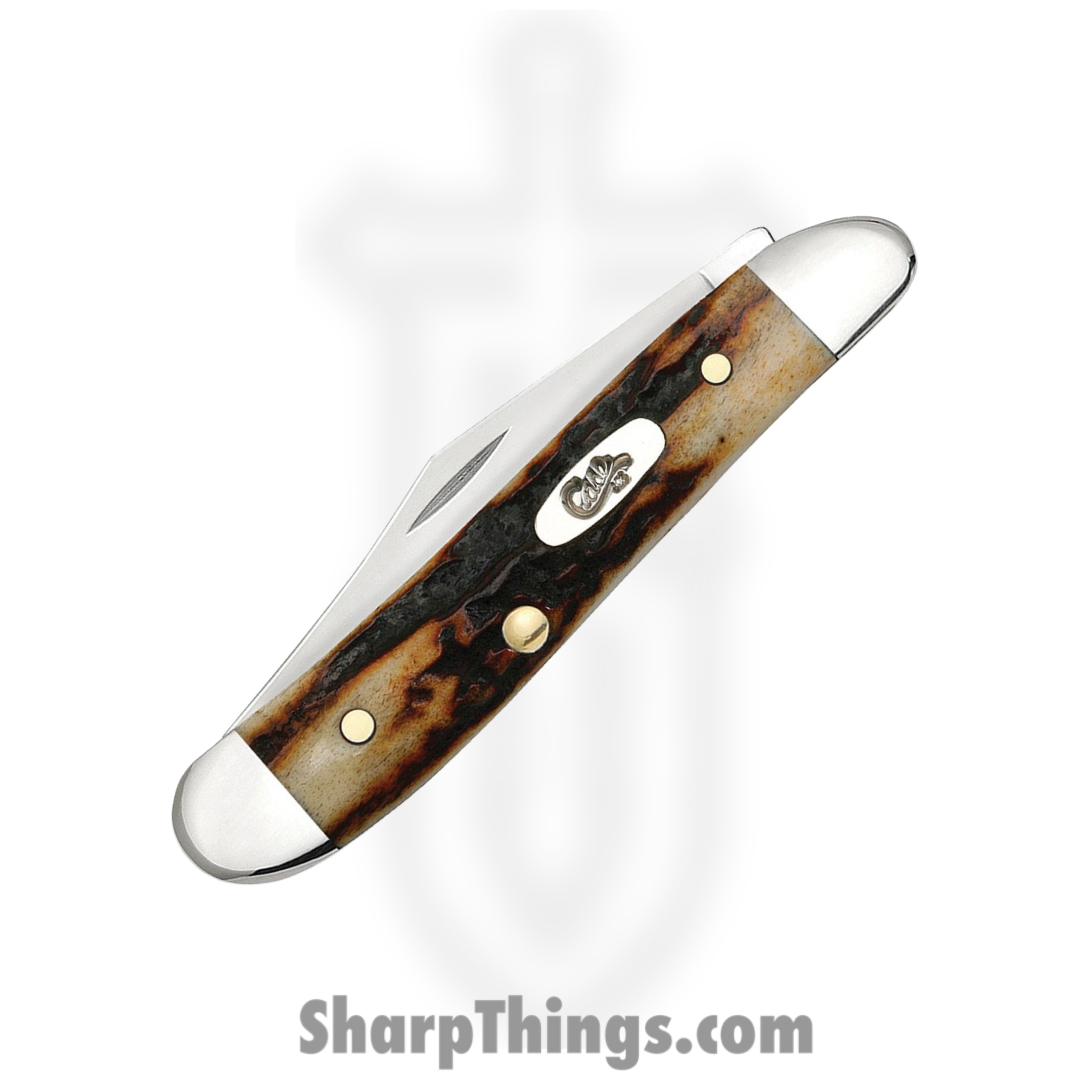 Case Cutlery - CA09443 - Peanut - Folding Knife - Tru-Sharp Surgical Stainless Steel Mirror Polished Multi - Red Stag - Brown - Image 3