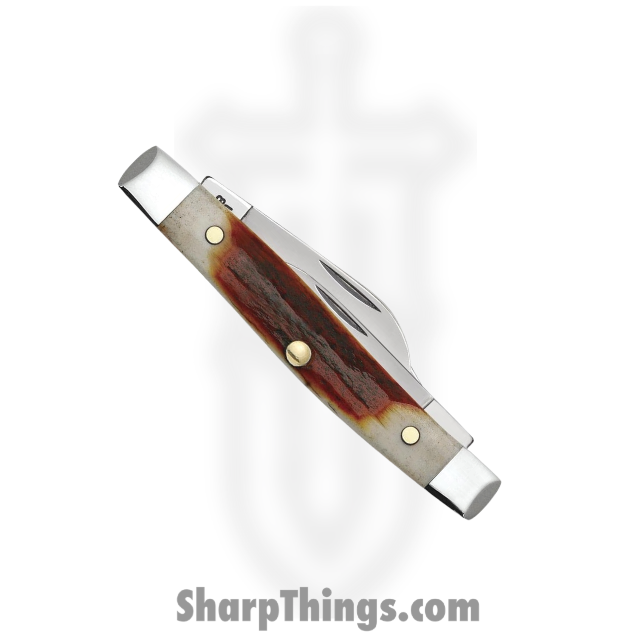 Case Cutlery - CA09449 - Small Stockman - Folding Knife - Tru-Sharp Surgical Stainless Steel Mirror Polished Multi - Red Stag - Brown White - Image 4