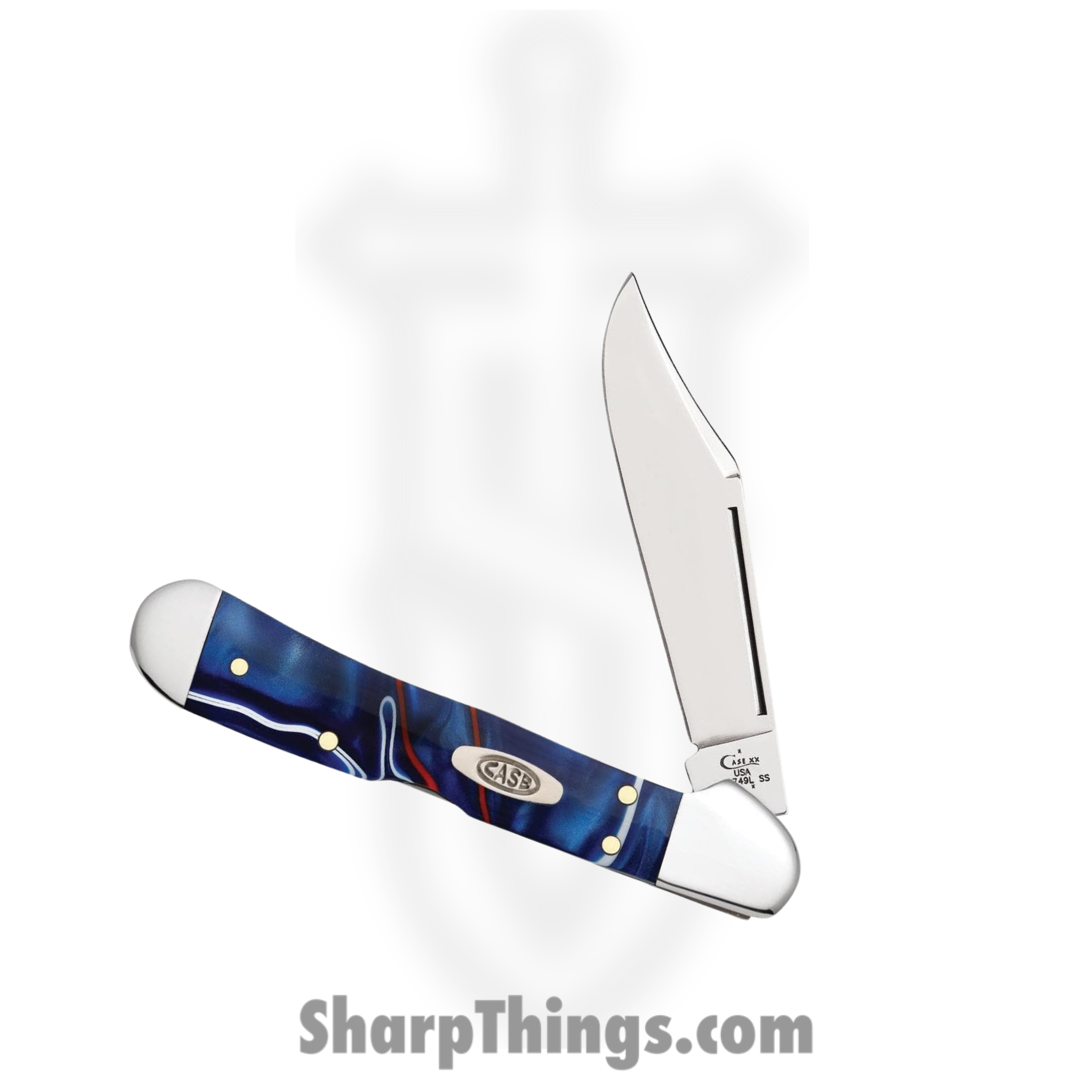 Case Cutlery - CA11211 - Mini Copperlock - Folding Knife - Tru-Sharp Surgical Stainless Steel Mirror Polished Multi - Patriotic Kirinite® - Red White Blue - Image 2