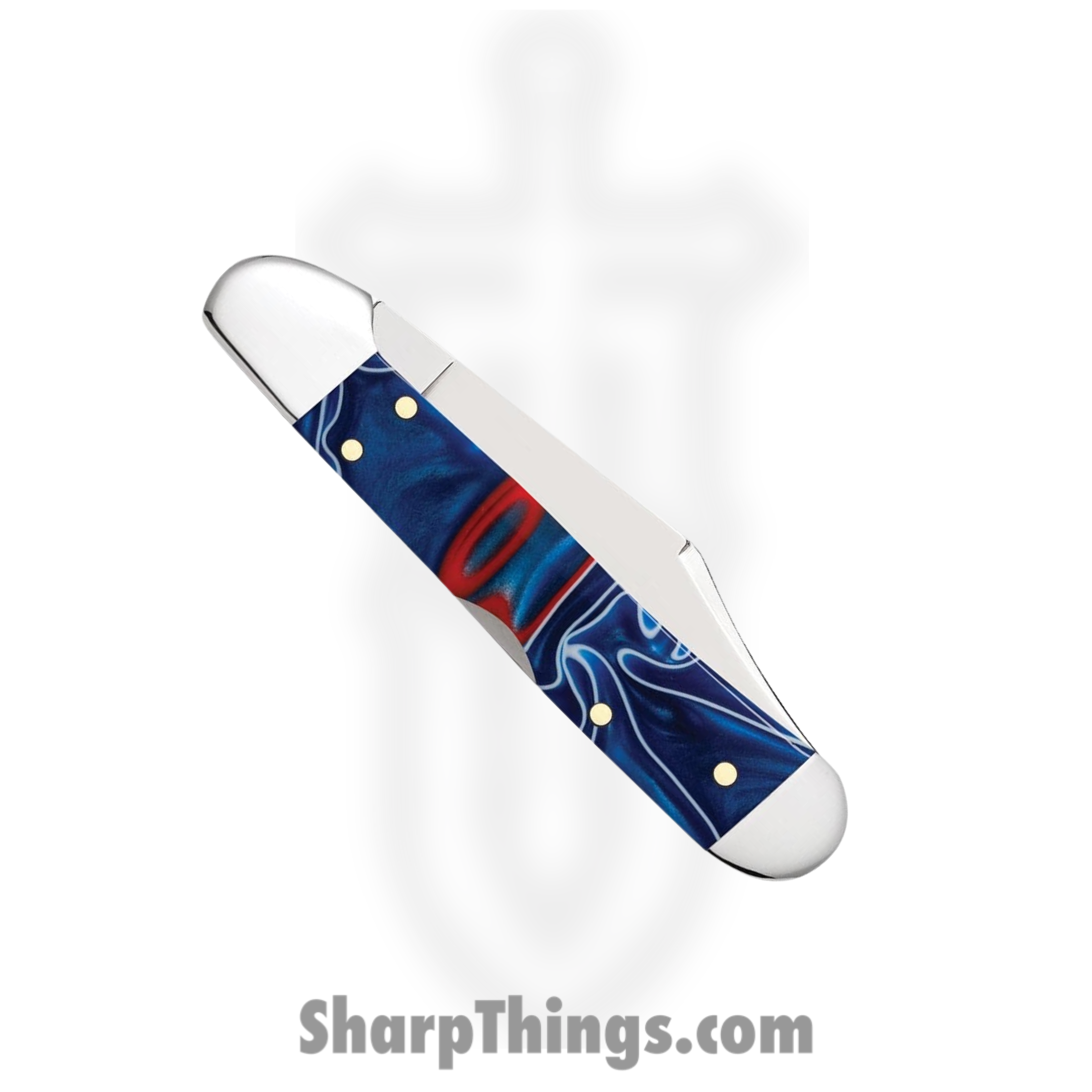 Case Cutlery - CA11211 - Mini Copperlock - Folding Knife - Tru-Sharp Surgical Stainless Steel Mirror Polished Multi - Patriotic Kirinite® - Red White Blue - Image 3