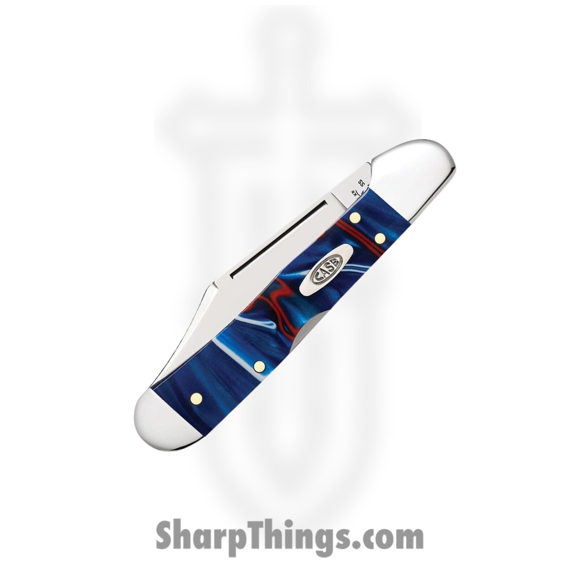 Case Cutlery - CA11211 - Mini Copperlock - Folding Knife - Tru-Sharp Surgical Stainless Steel Mirror Polished Multi - Patriotic Kirinite® - Red White Blue - Image 4