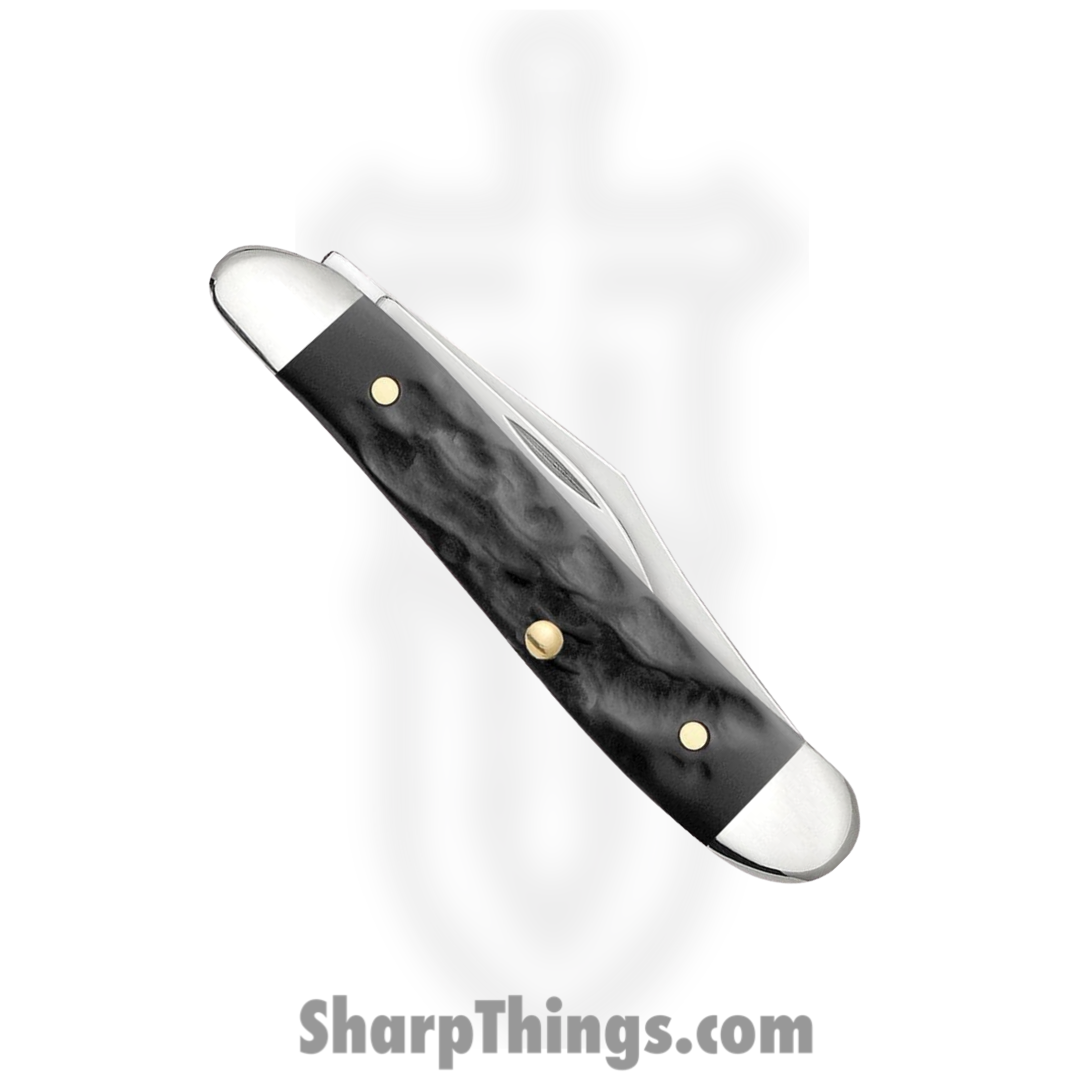 Case Cutlery - CA18225 - Peanut - Folding Knife - Tru-Sharp Surgical Stainless Steel Mirror Polished Multi - Rough Black® - Black - Image 3