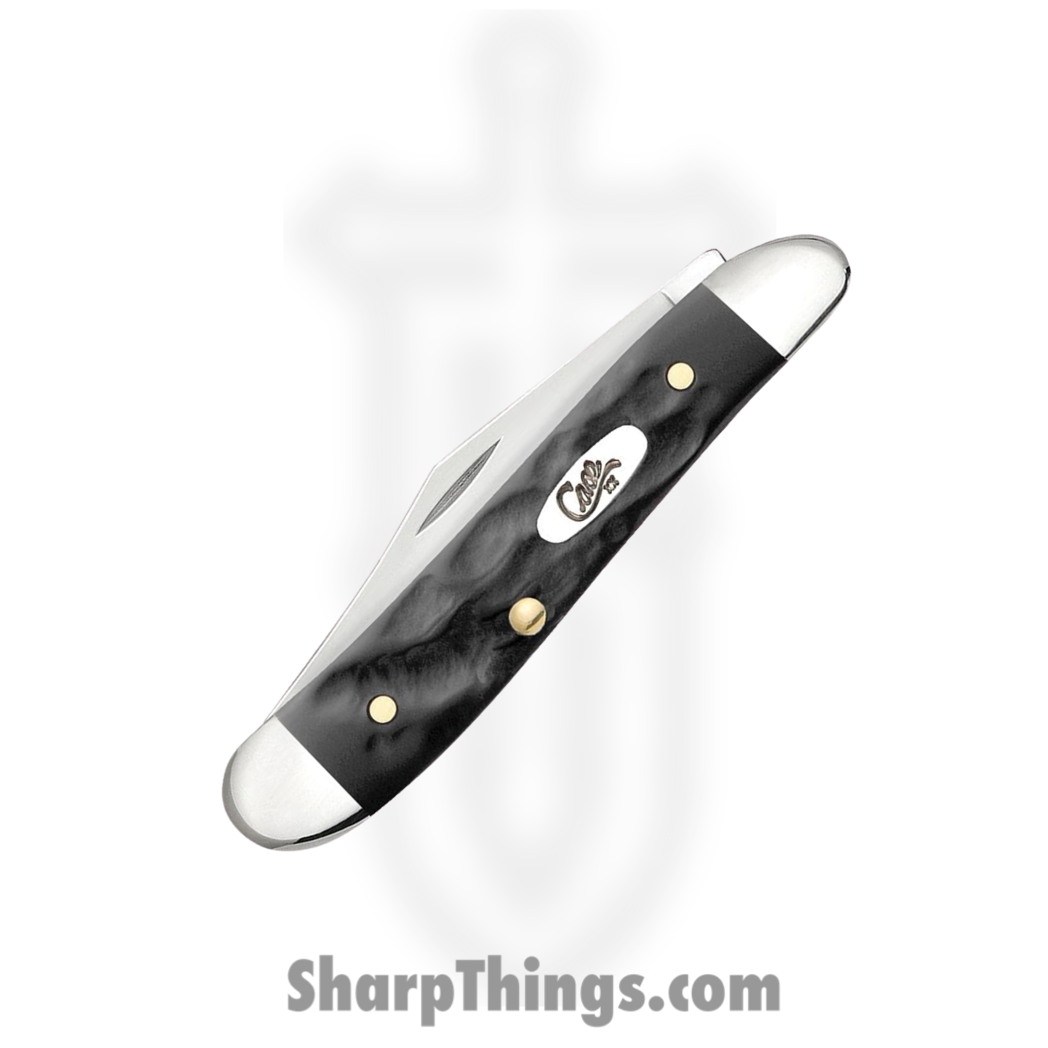 Case Cutlery - CA18225 - Peanut - Folding Knife - Tru-Sharp Surgical Stainless Steel Mirror Polished Multi - Rough Black® - Black - Image 4