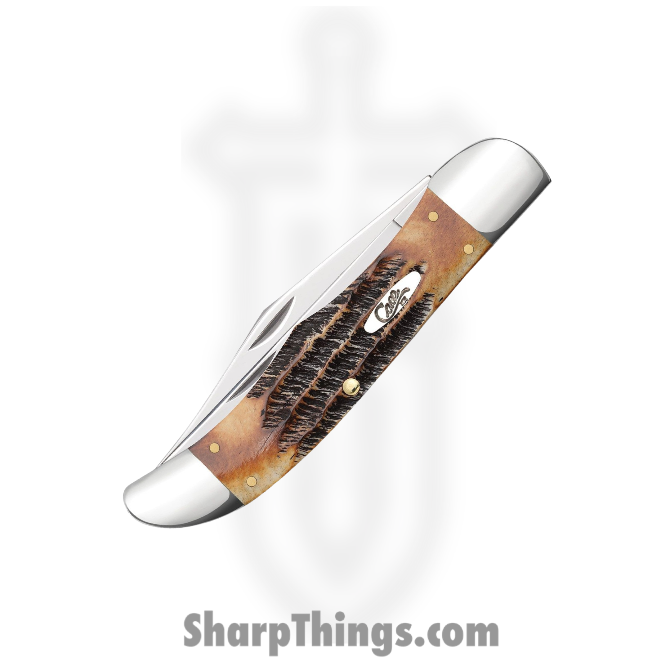 Case Cutlery - CA3574 - Hunter - Folding Knife - Tru-Sharp Surgical Stainless Steel Mirror Polished Multi - 6.5 Burnt BoneStag - Brown - Image 3
