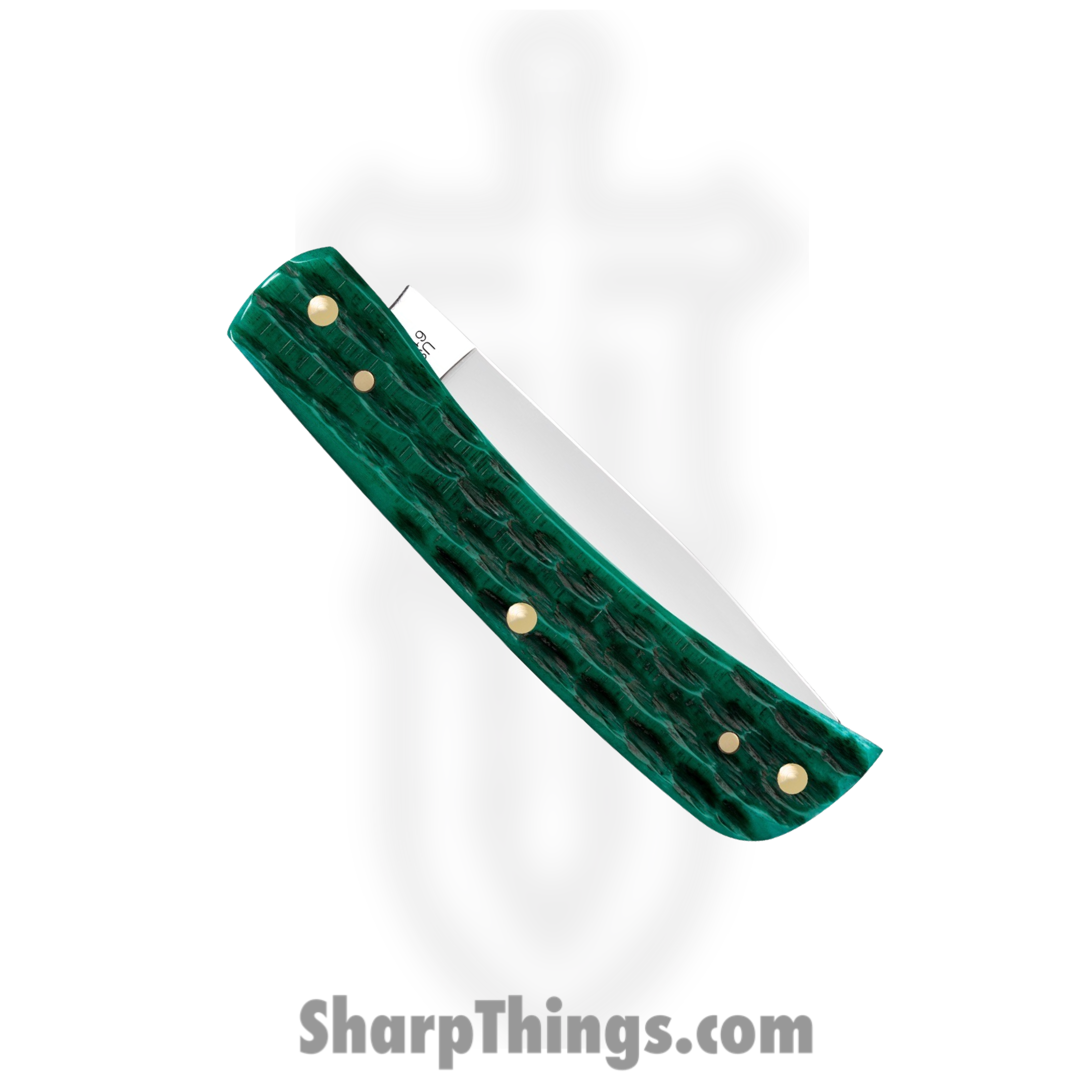Case Cutlery - CA48941 - Sod Buster Jr - Folding Knife - Tru-Sharp Surgical Stainless Steel Mirror Polished Skinner - Jigged Bone - Jade - Image 3