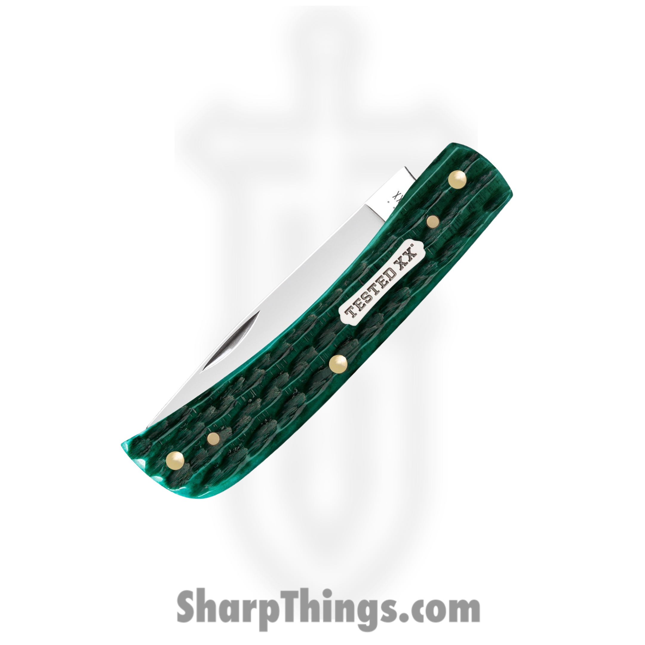 Case Cutlery - CA48941 - Sod Buster Jr - Folding Knife - Tru-Sharp Surgical Stainless Steel Mirror Polished Skinner - Jigged Bone - Jade - Image 4