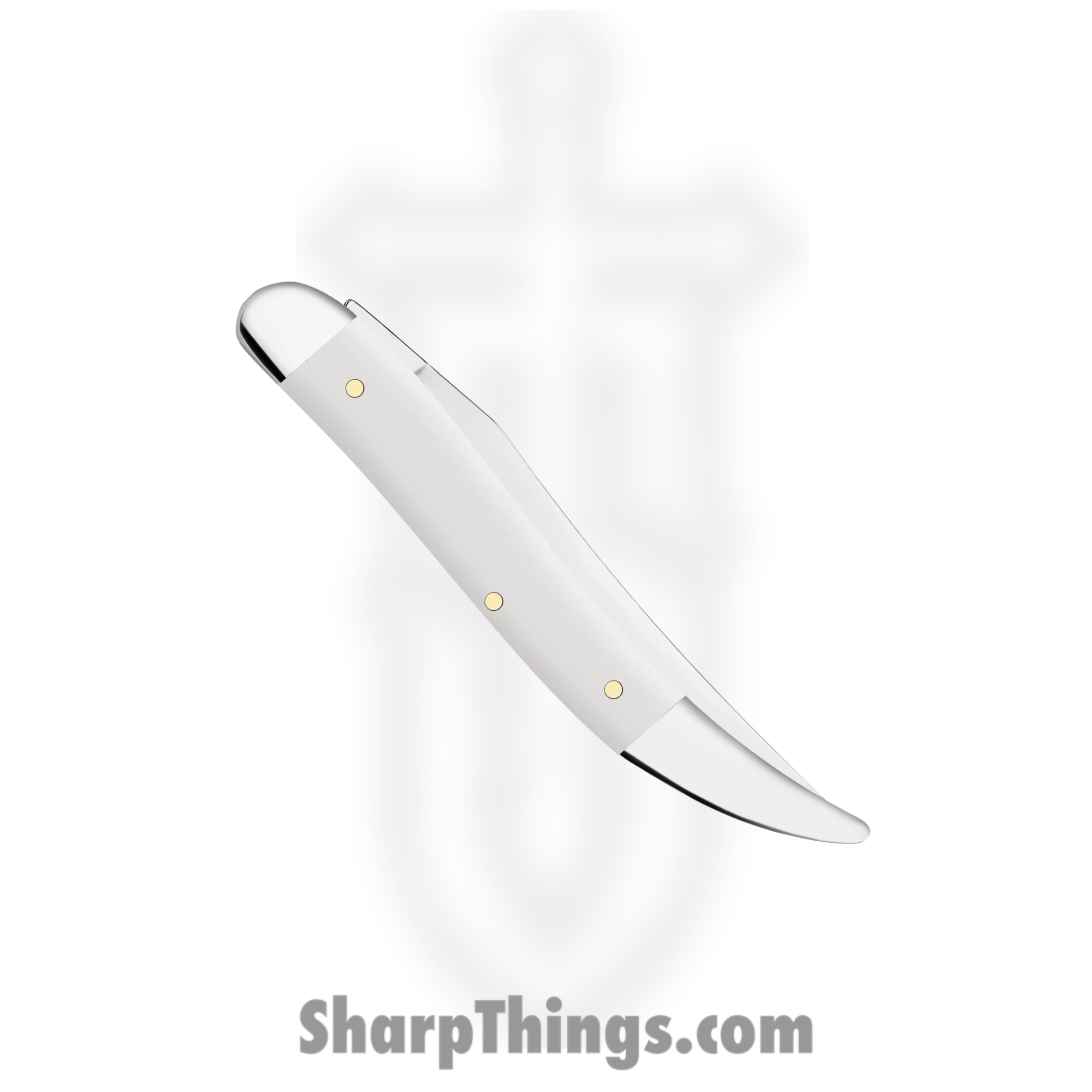 Case Cutlery - CA63962 - Medium Texas Toothpick - Folding Knife - Tru-Sharp Surgical Stainless Steel Mirror Polished Clip Point - Synthetic - White - Image 3
