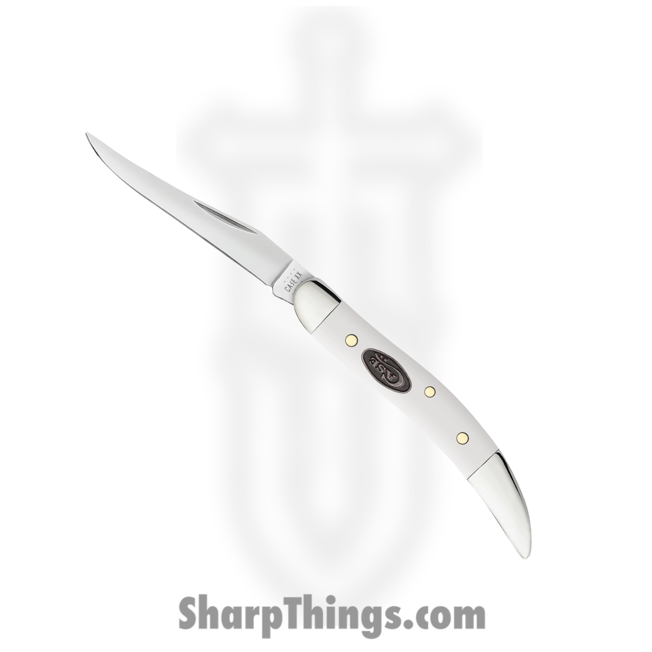 Case Cutlery - CA63964 - Small Texas Toothpick - Folding Knife - Tru-Sharp Surgical Stainless Steel Mirror Polished Clip Point - Synthetic - White