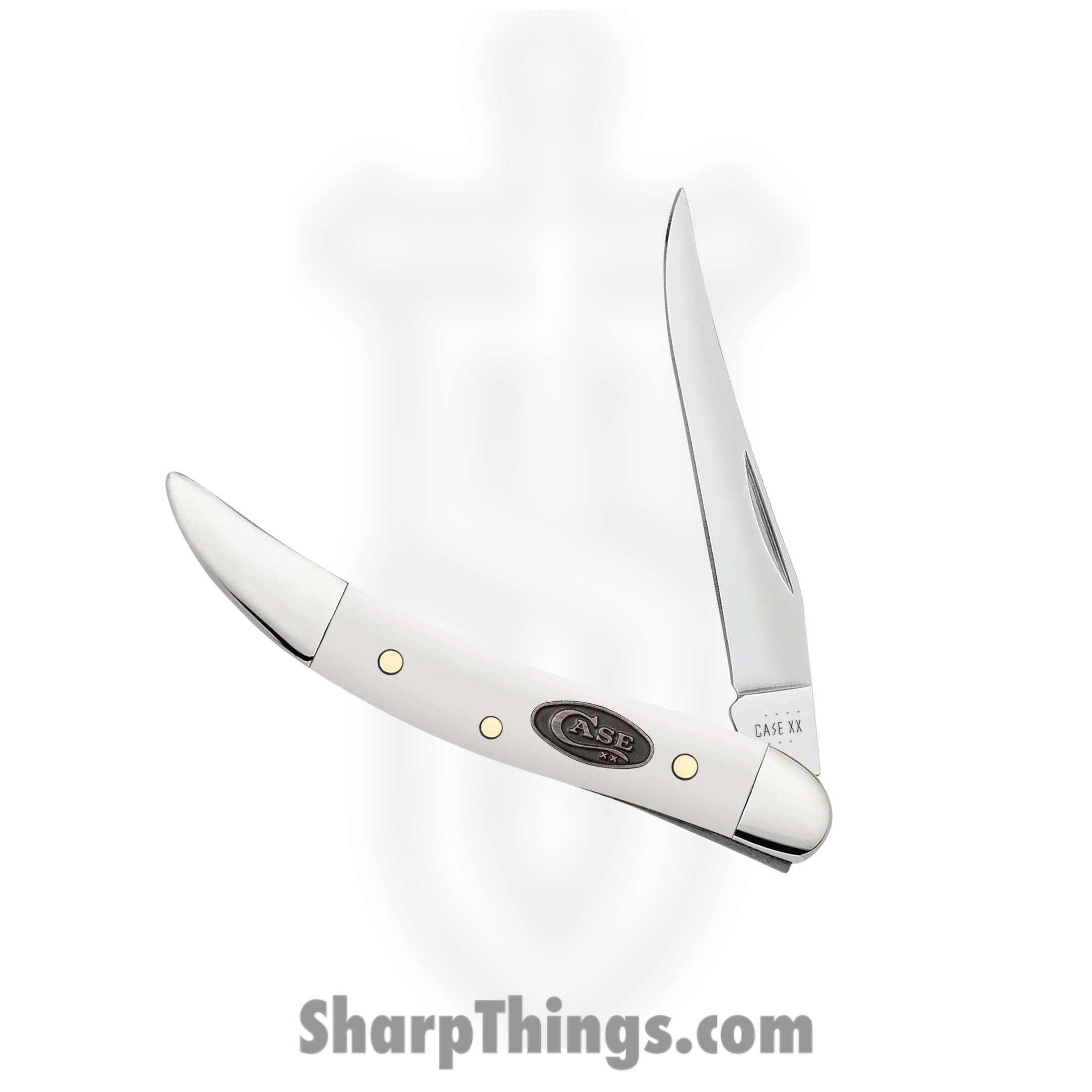 Case Cutlery - CA63964 - Small Texas Toothpick - Folding Knife - Tru-Sharp Surgical Stainless Steel Mirror Polished Clip Point - Synthetic - White - Image 2